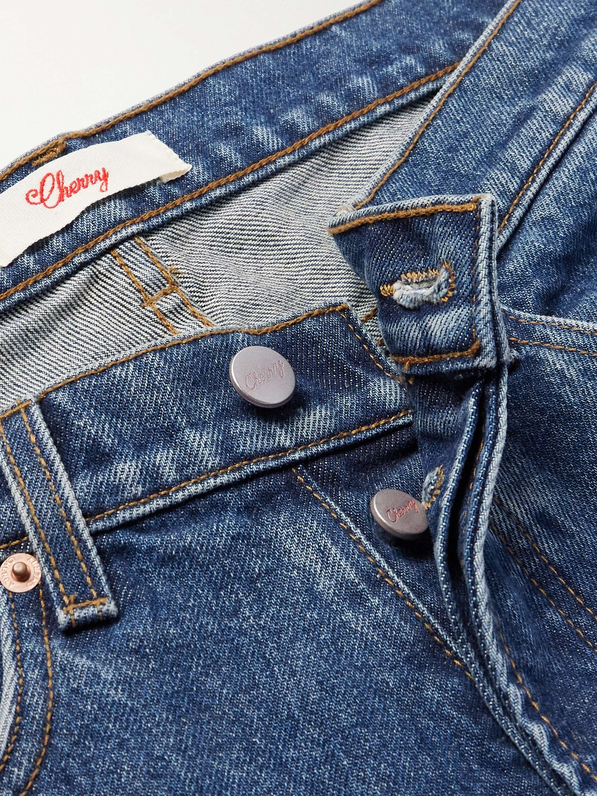 Straight-Leg Logo-Print Embroidered Jeans view