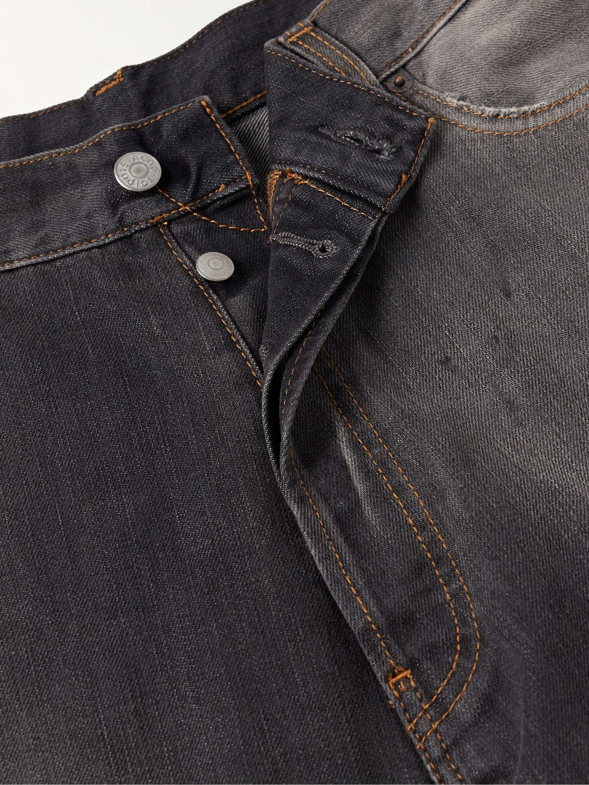 2023M Wide-Leg Distressed Paint-Splattered Jeans view