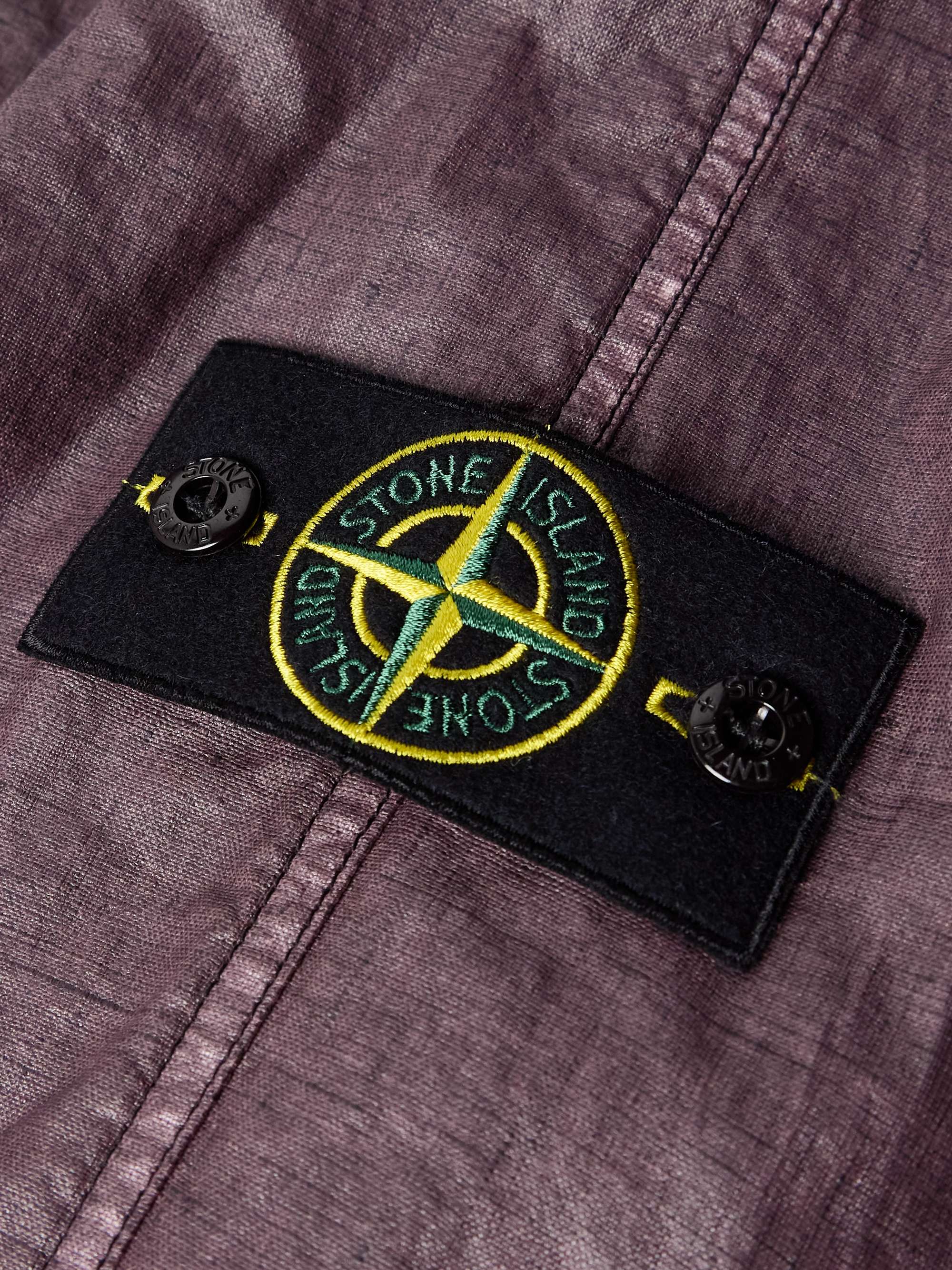 Logo-Appliquéd Garment-Dyed Lino Gommato Jacket view
