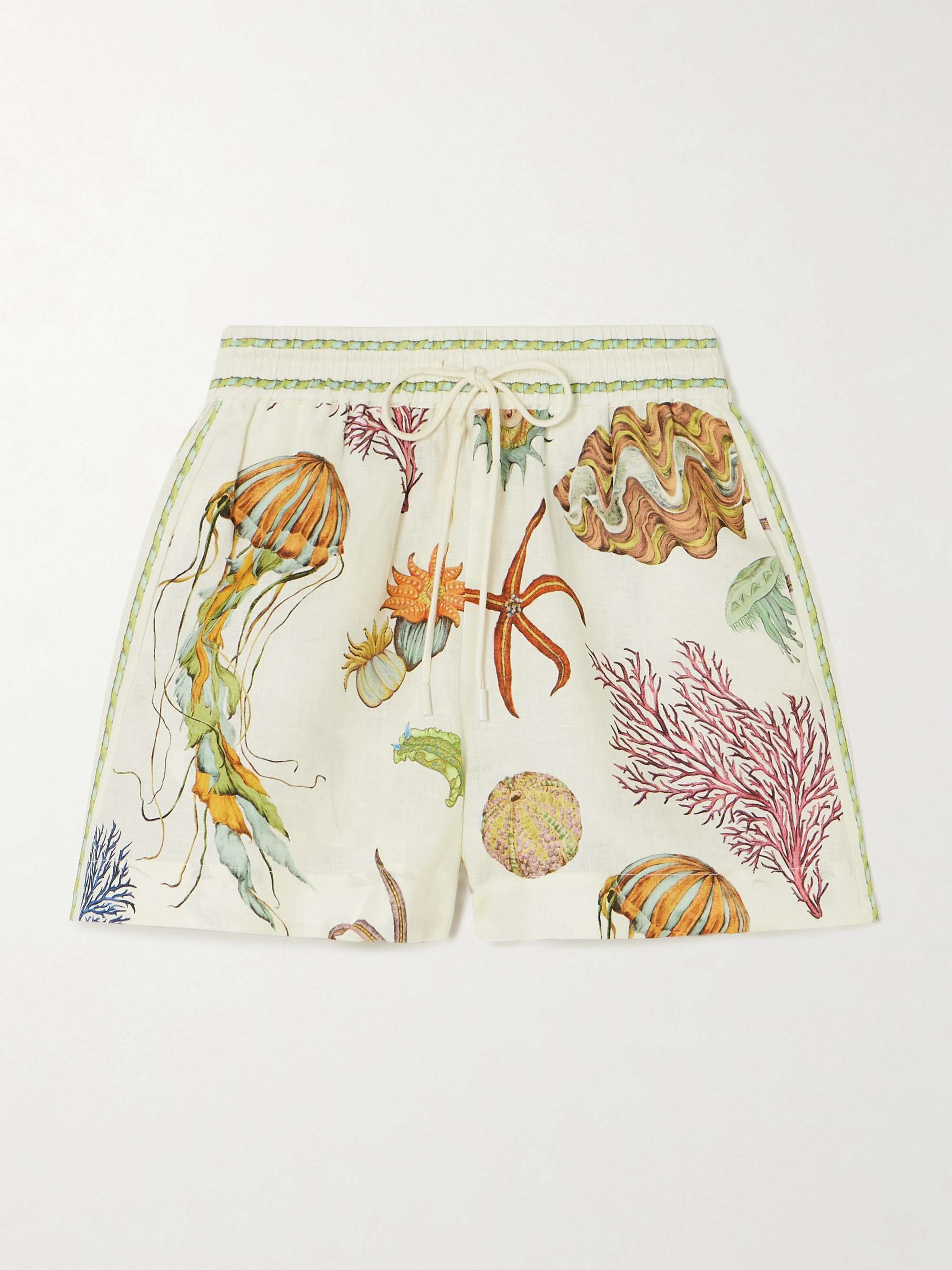 + Sam Pauletto Sea printed linen shorts view