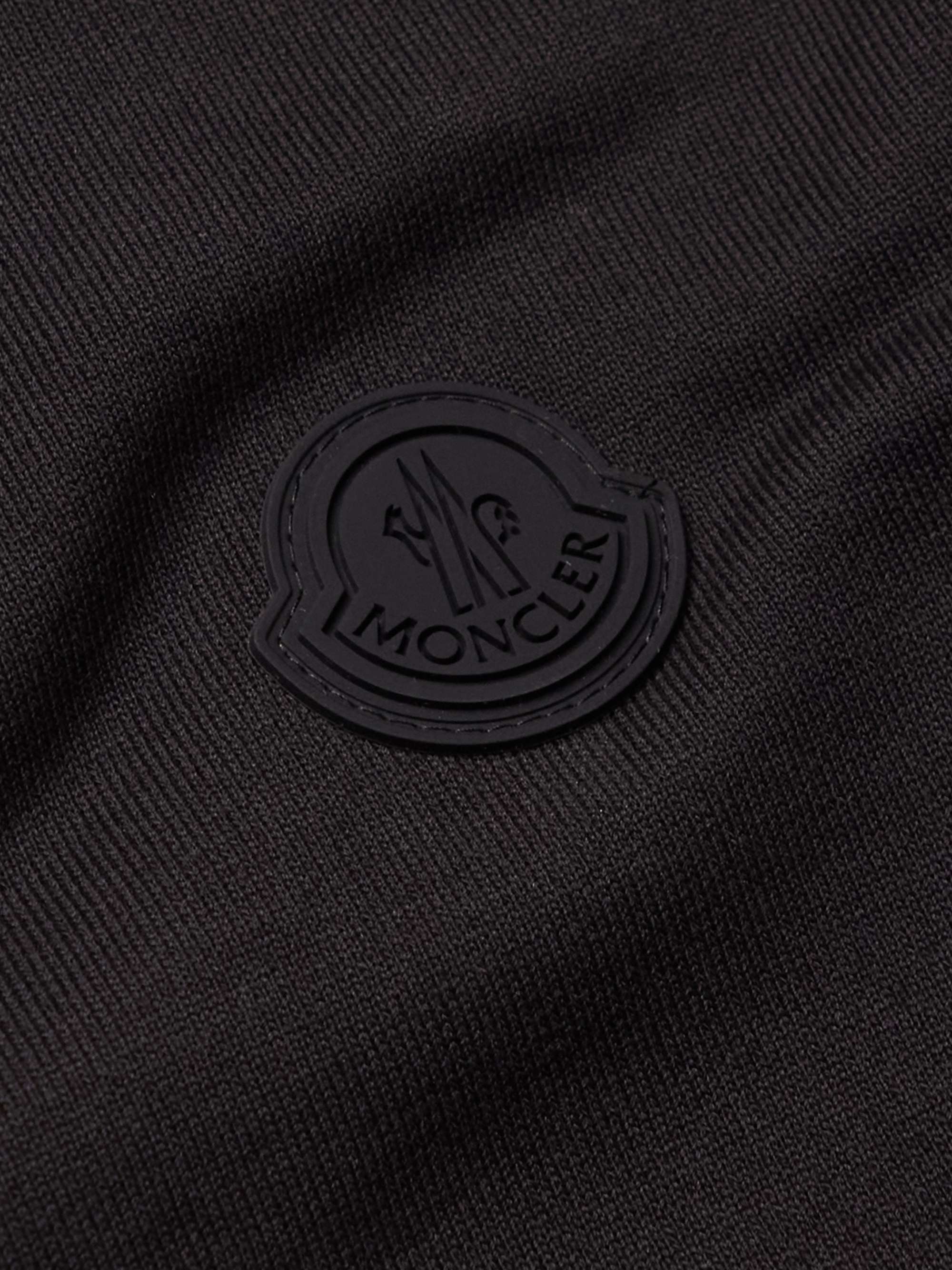 Logo-Print Shell-Trimmed Cotton-Jersey Zip-Up Sweatshirt view