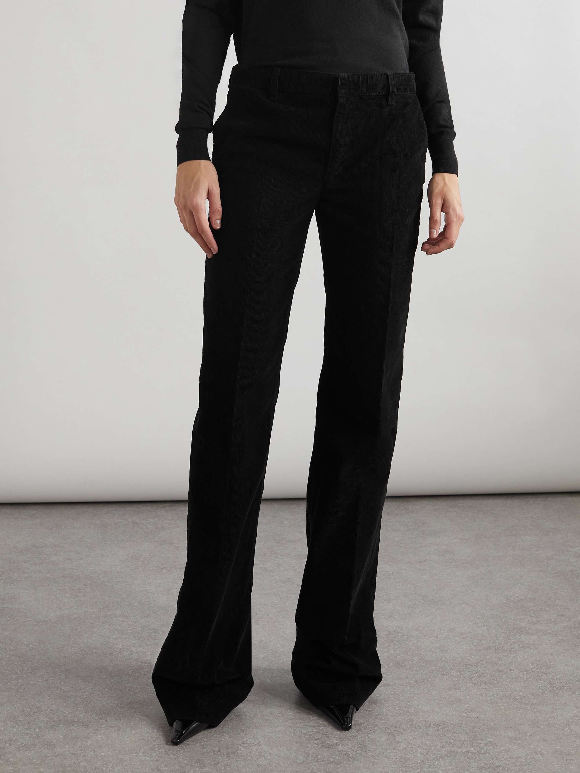 Cotton-corduroy bootcut pants view