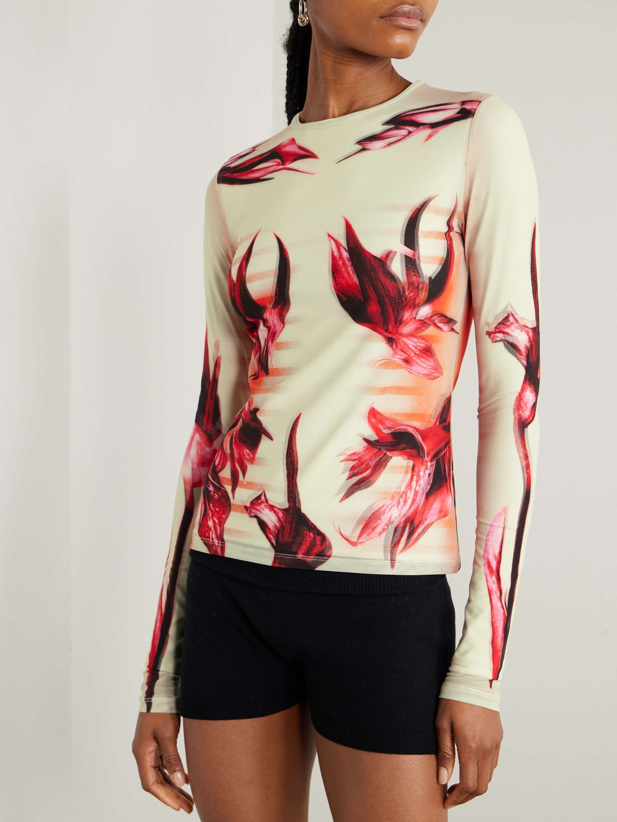 Printed stretch-jersey T-shirt view