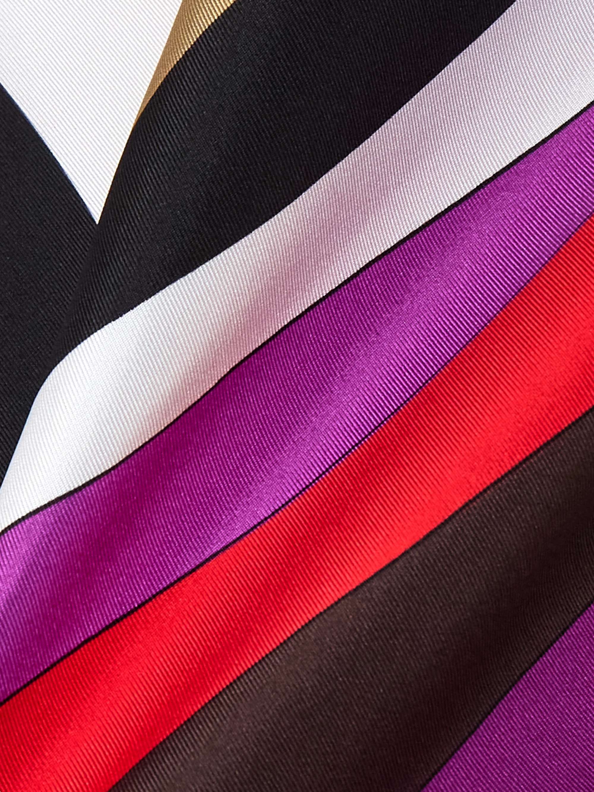 Asymmetric cropped printed silk-twill blouse view