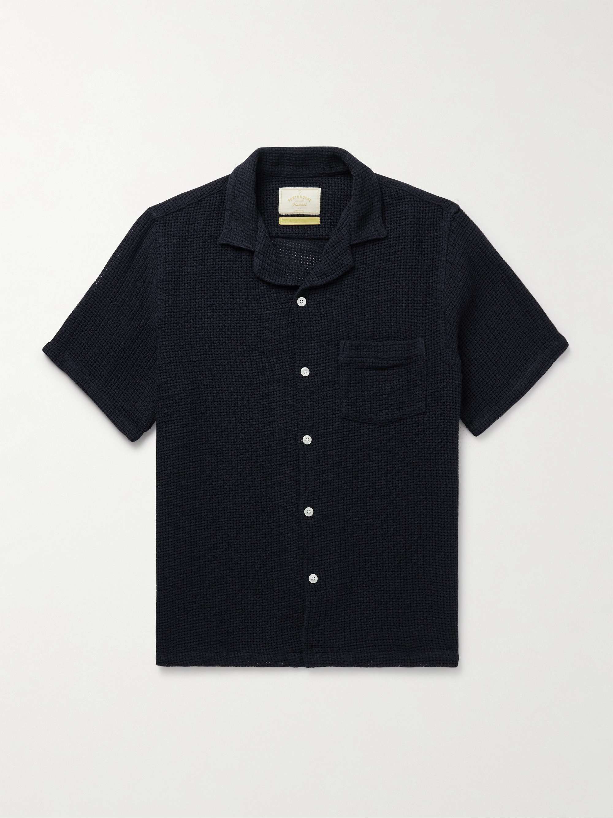 Salva Camp-Collar Crocheted Cotton Shirt view