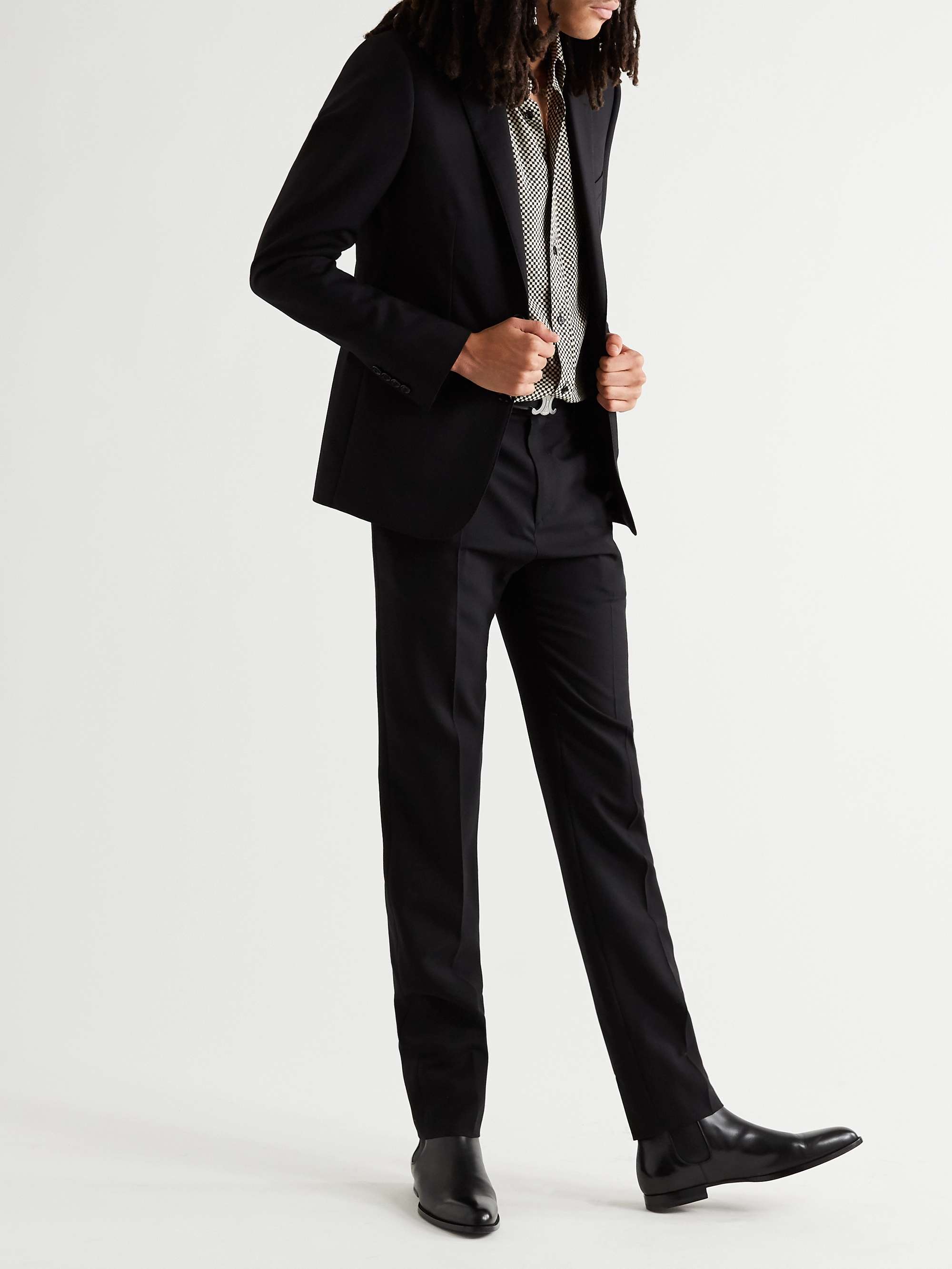 Slim-Fit Worsted Wool-Gabardine Suit Jacket view