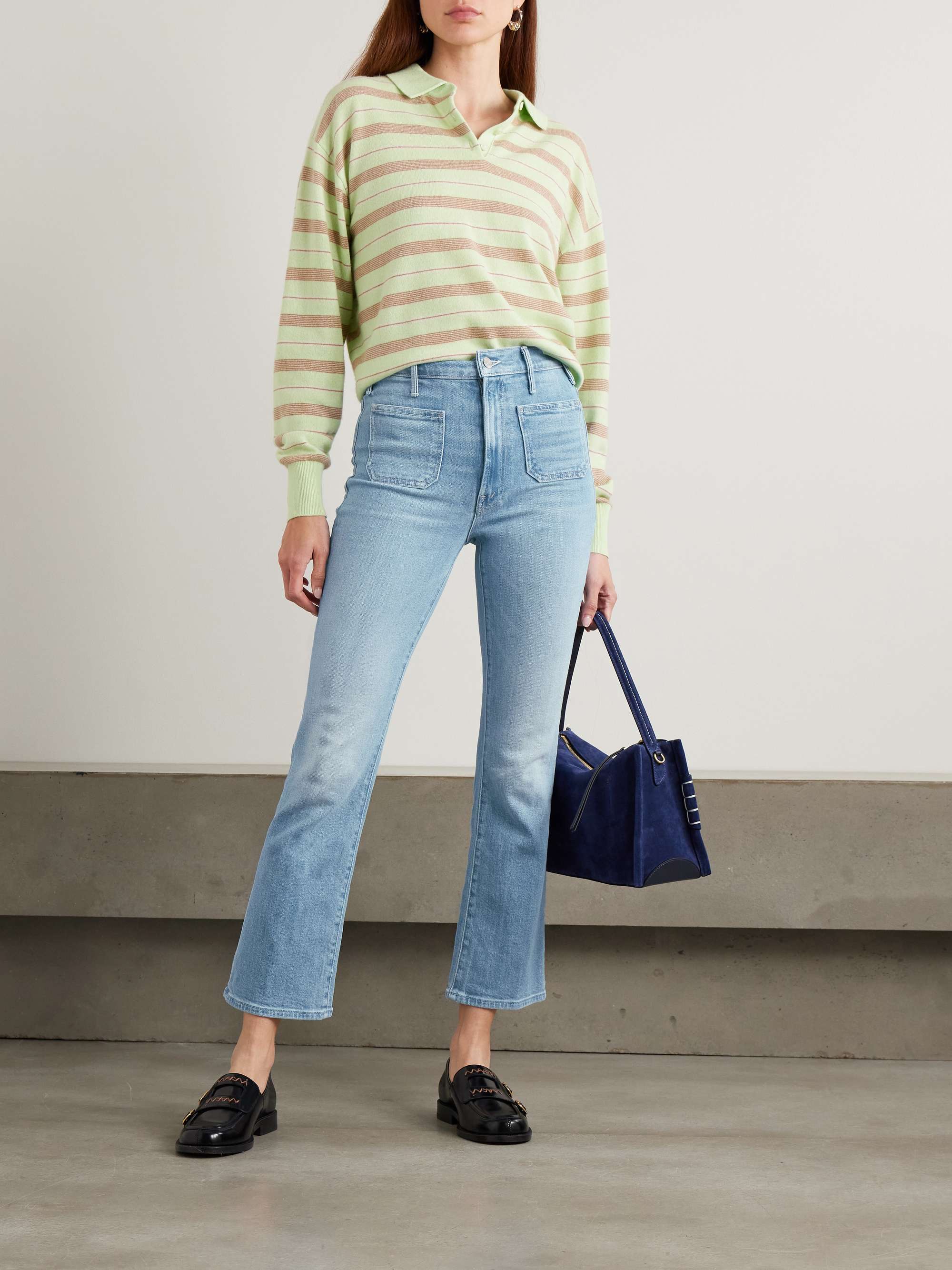 Hustler Patch Pocket Ankle high-rise bootcut jeans view