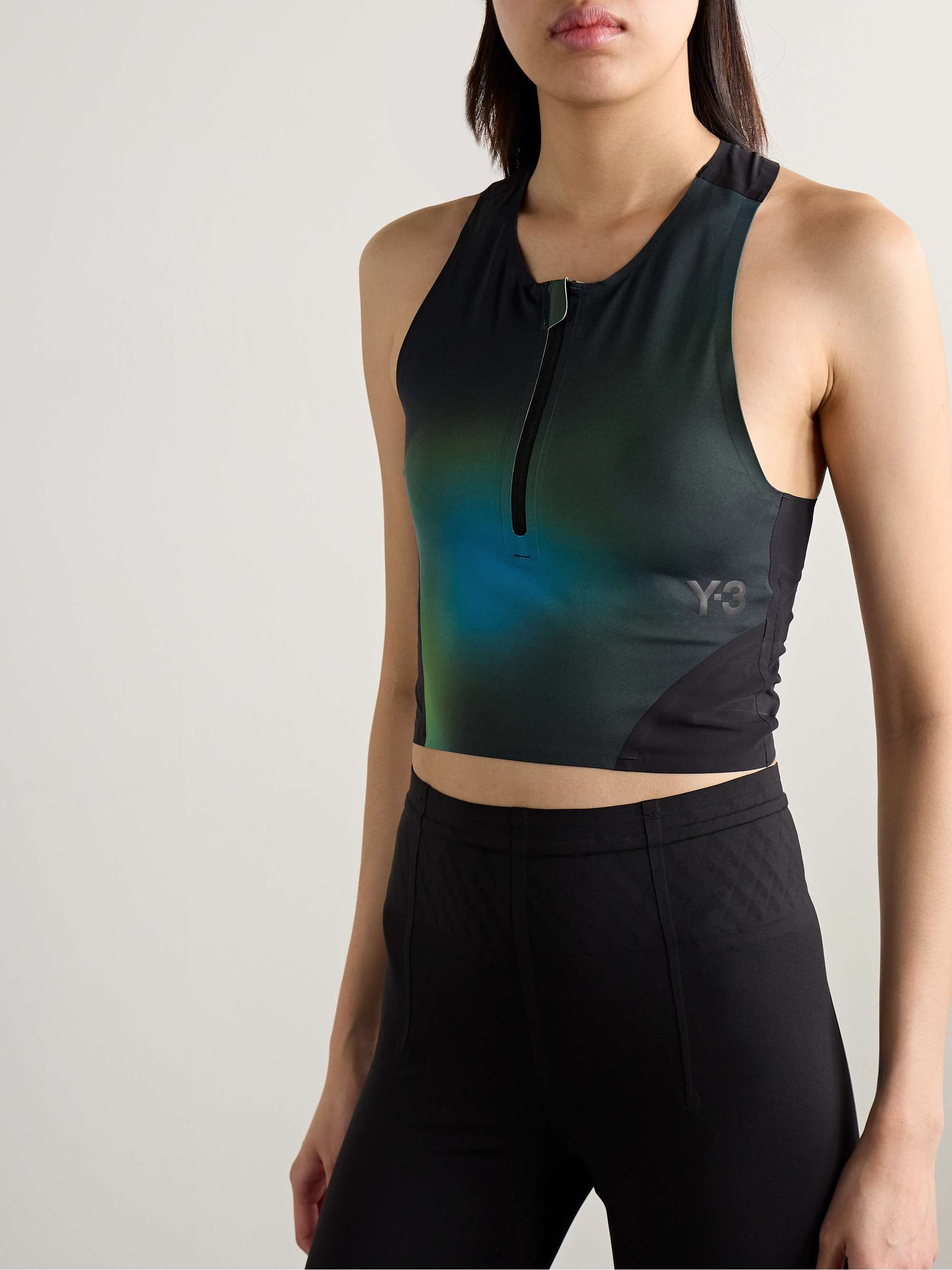 + Y-3 cropped stretch recycled tank view