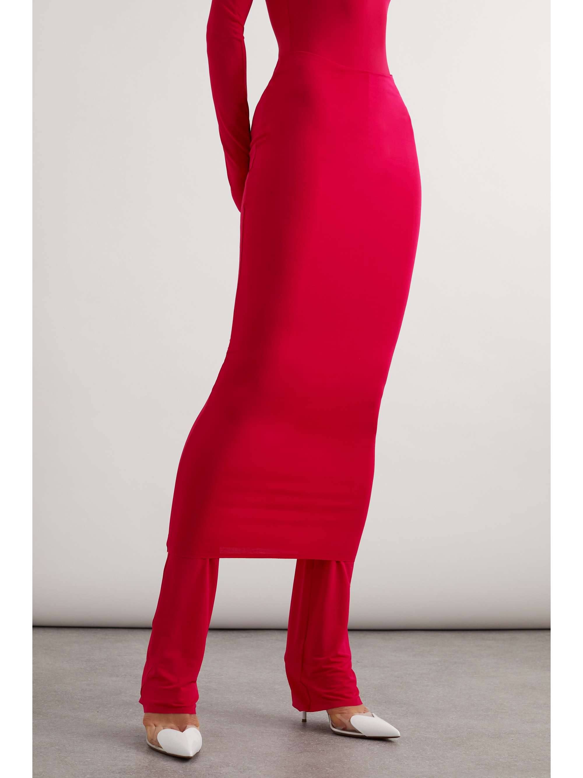 Archetypes layered stretch-crepe skinny pants view