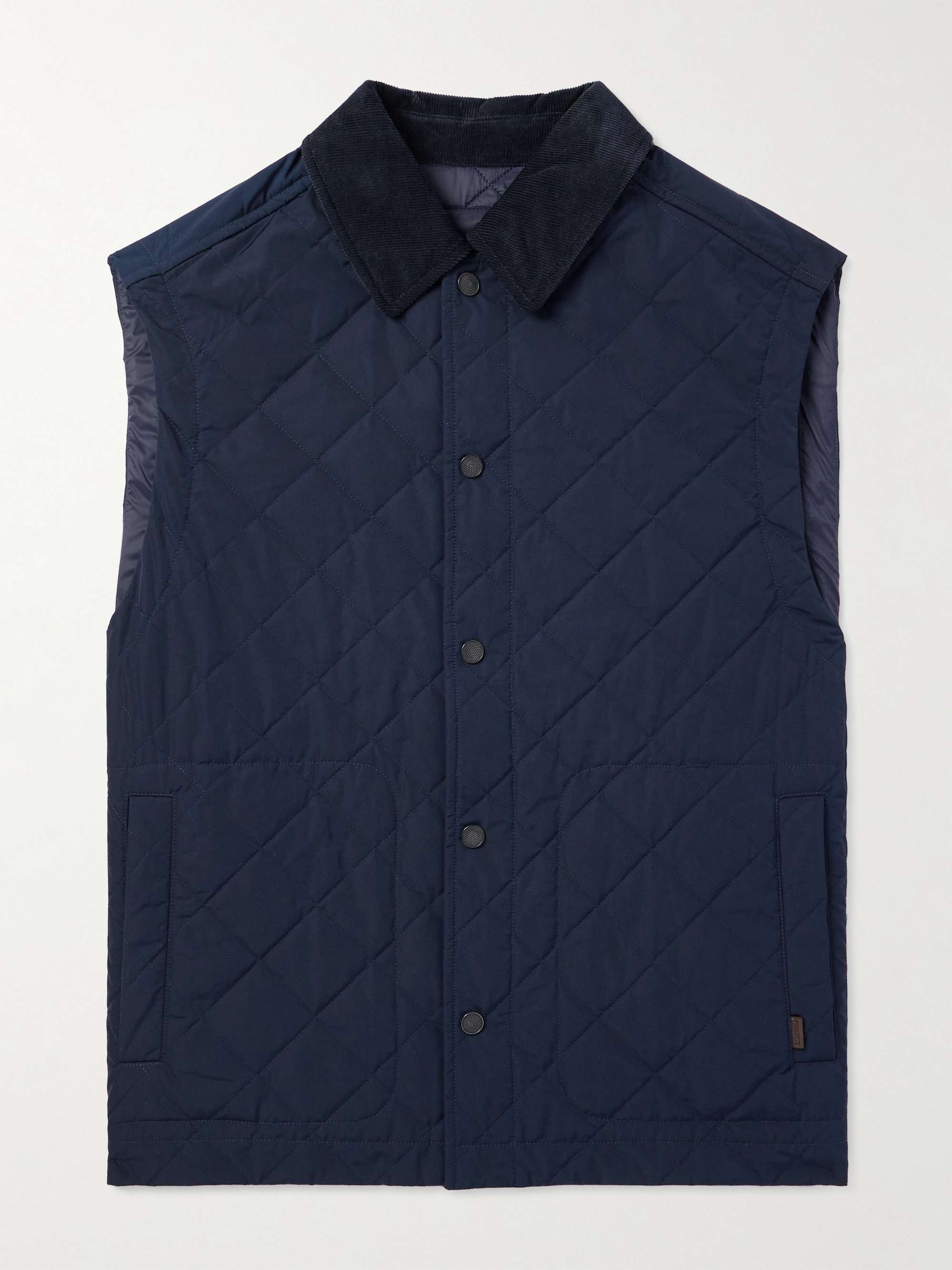 Corduroy-Trimmed Quilted Shell Down Gilet view