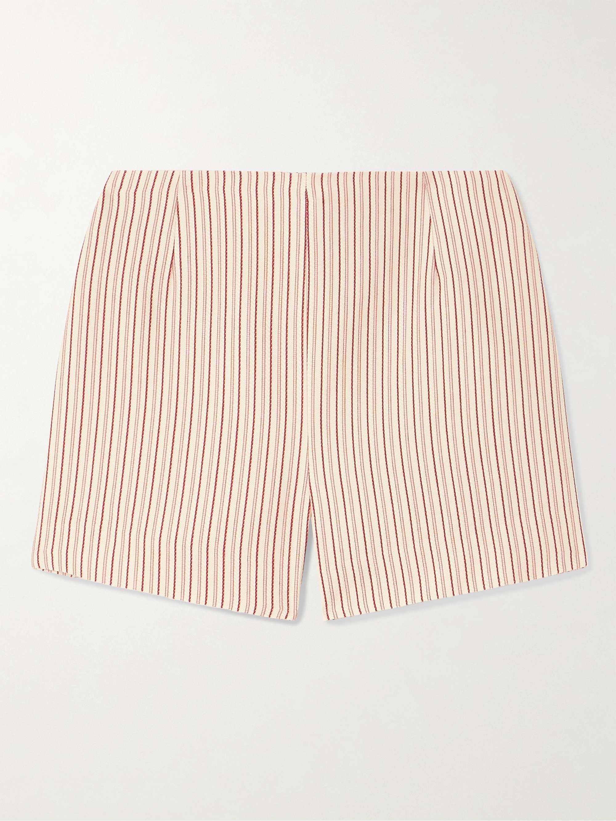 Striped organic cotton-blend shorts view