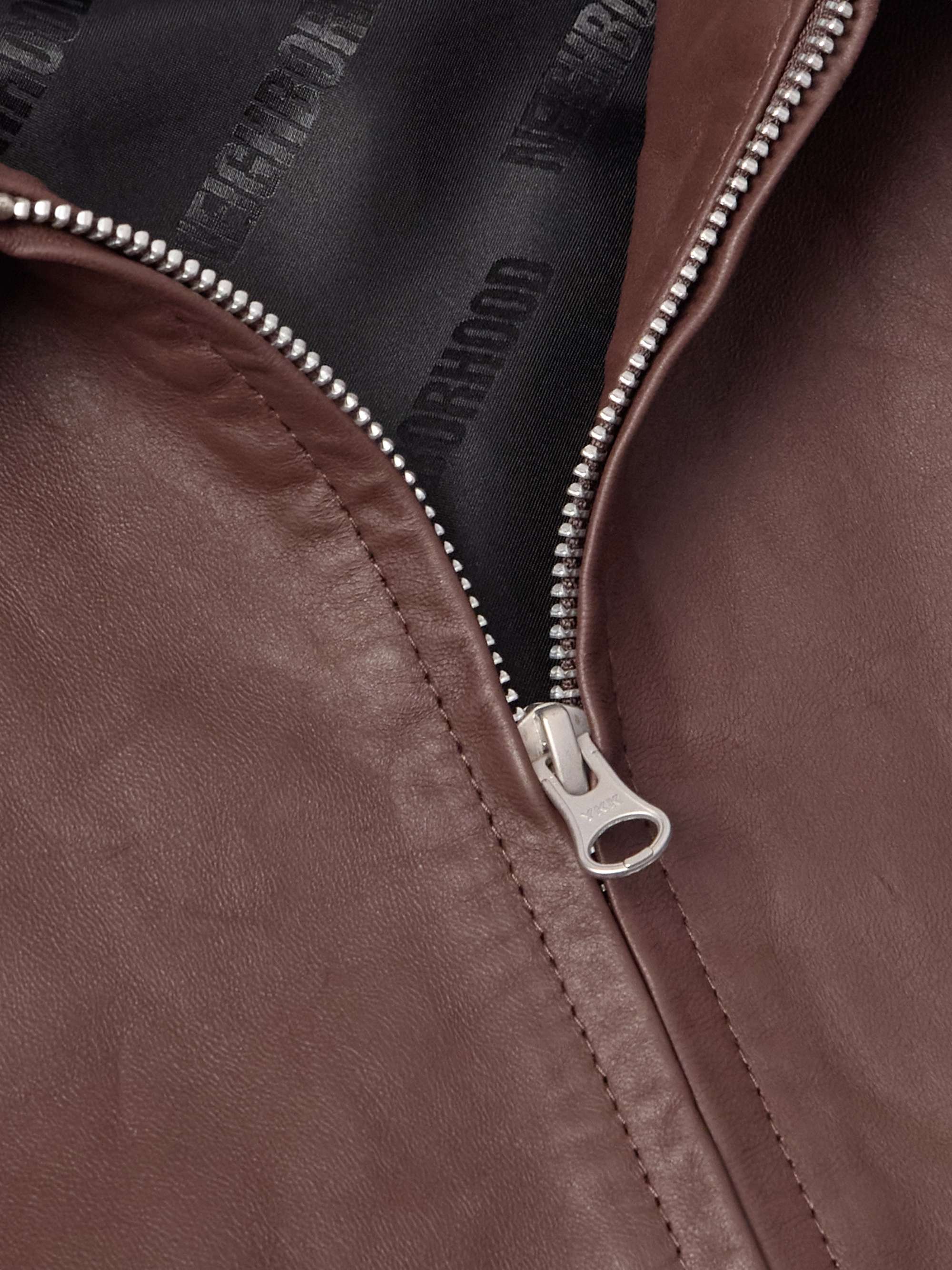 Logo-Appliquéd Leather Jacket view