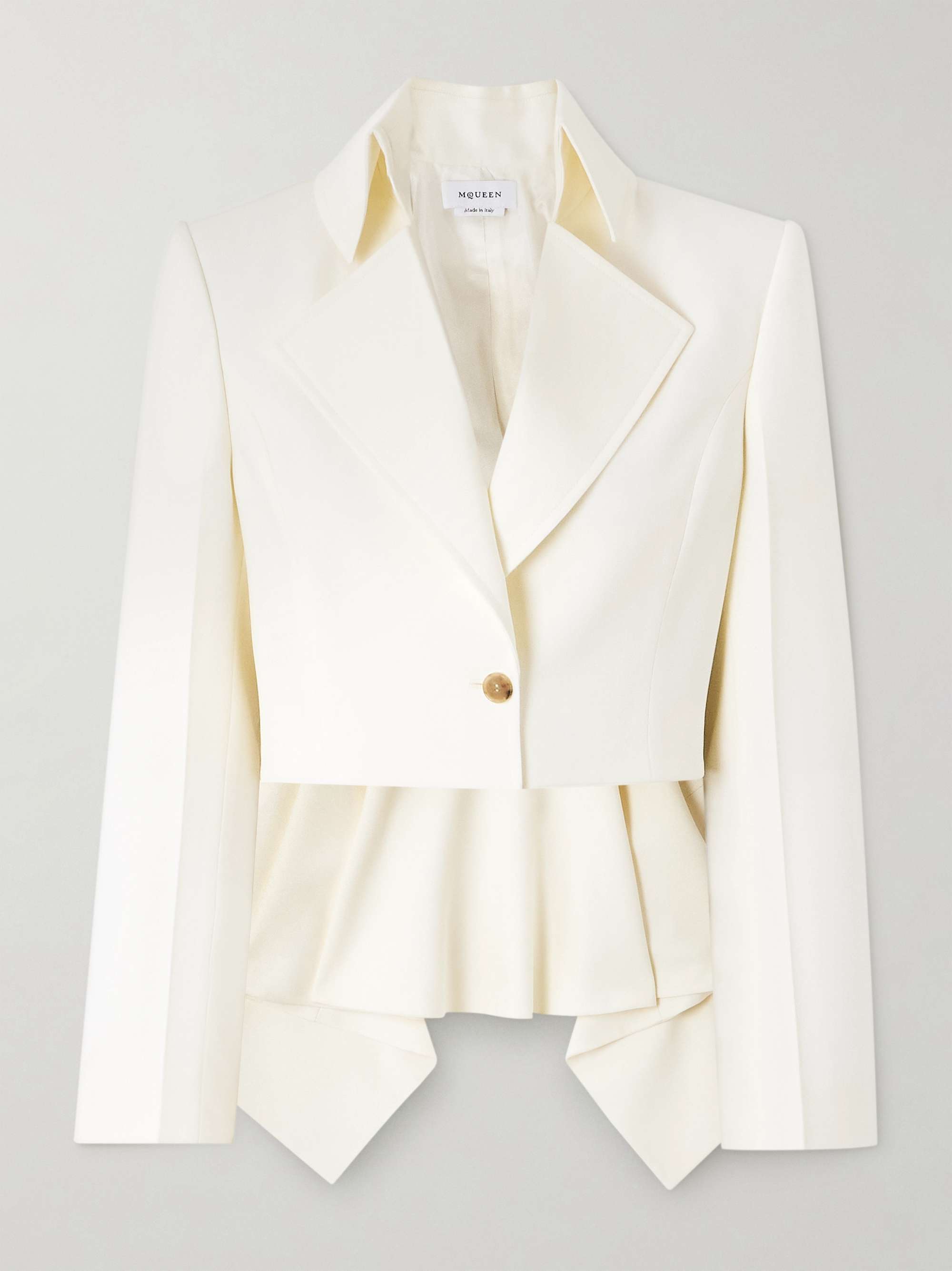 Peplum wool-twill blazer view