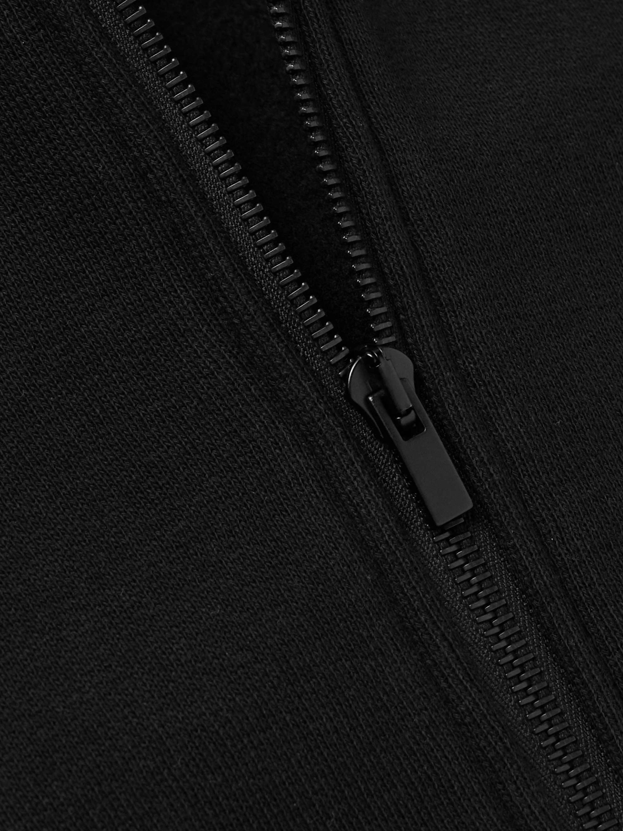 Oversized Logo-Appliquéd Debossed Cotton-Blend Jersey Hoodie view