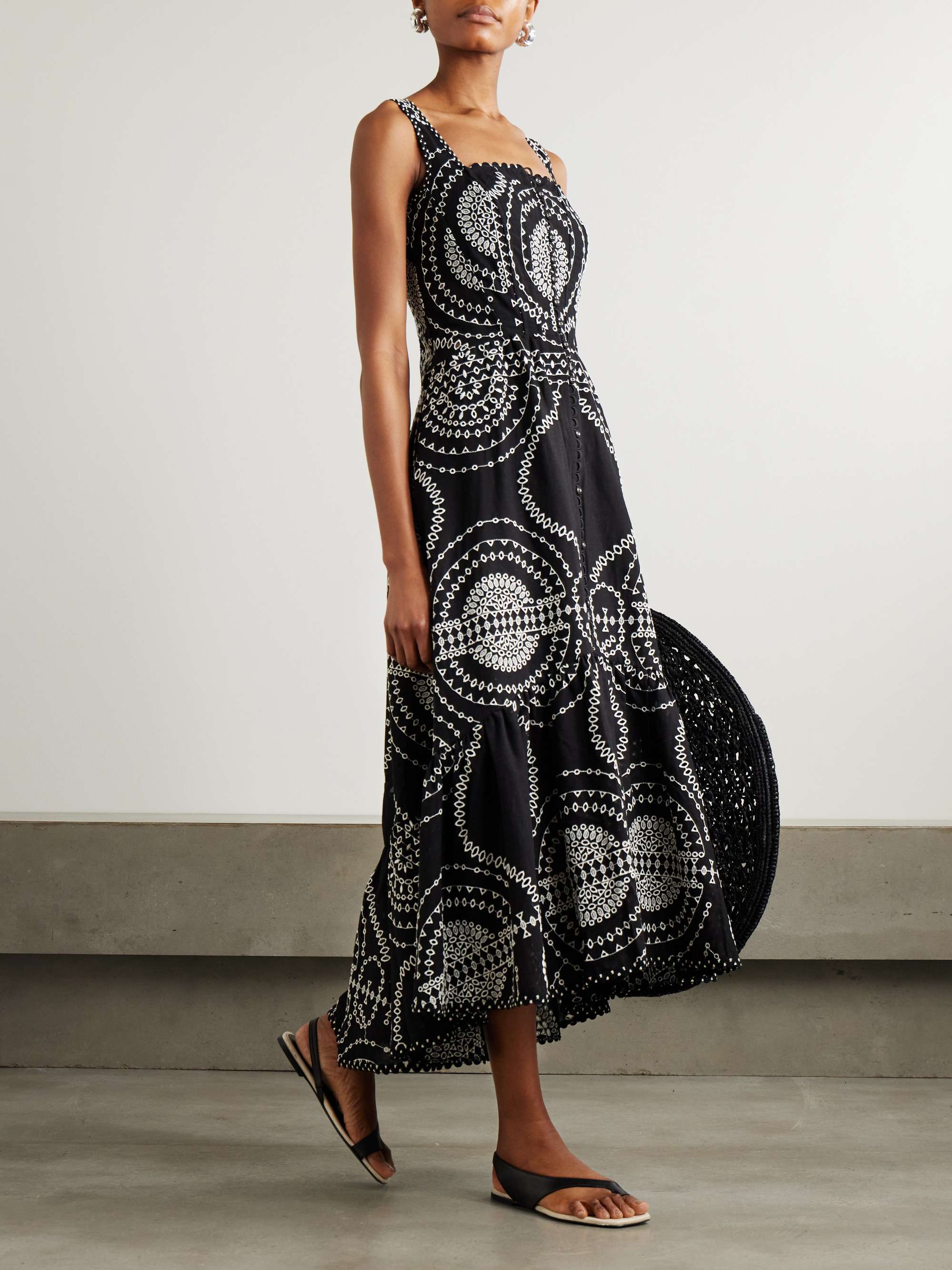 Greba broderie anglaise cotton-blend midi dress view