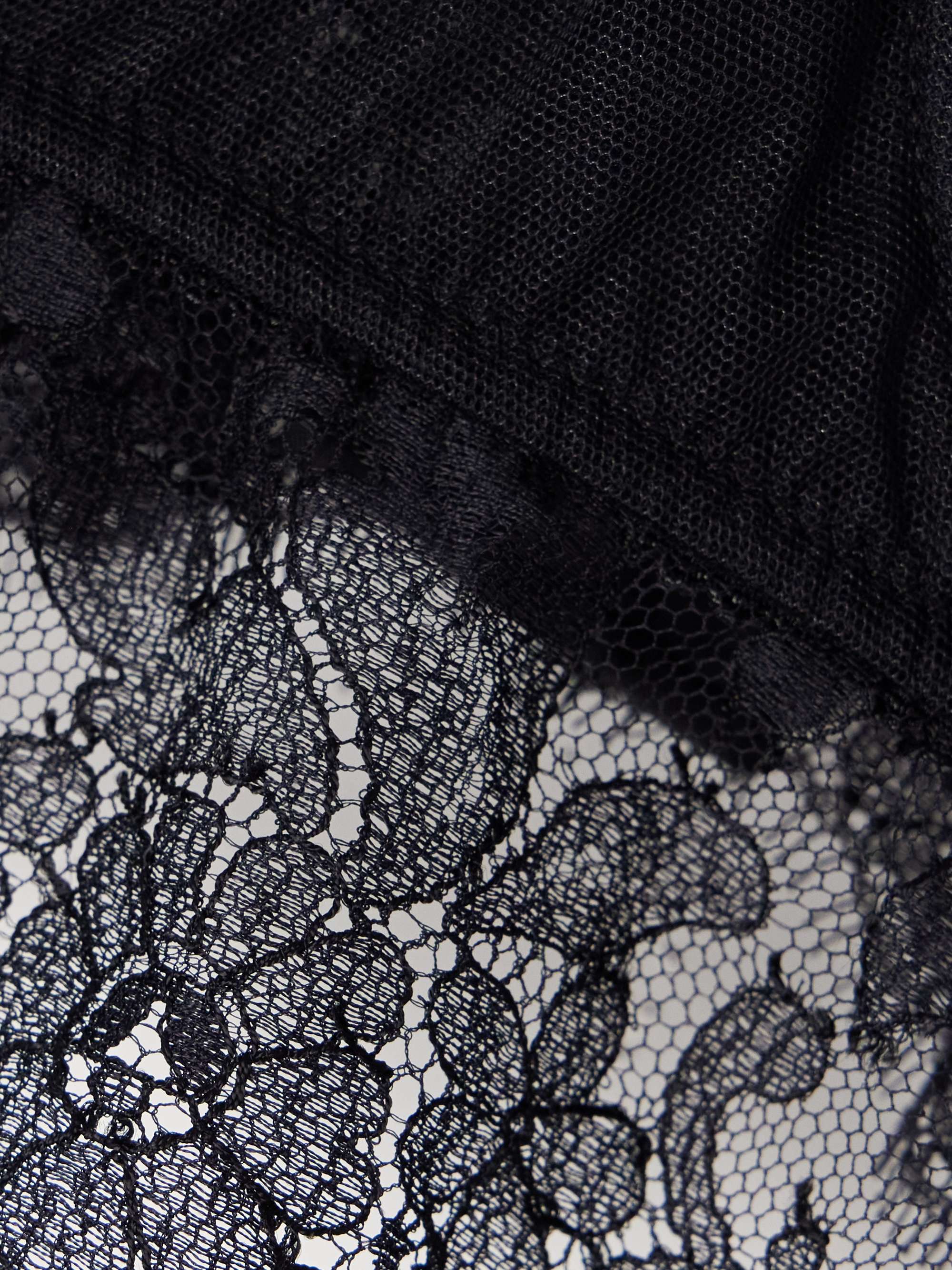 Chantilly lace-trimmed tulle underwired bralette view