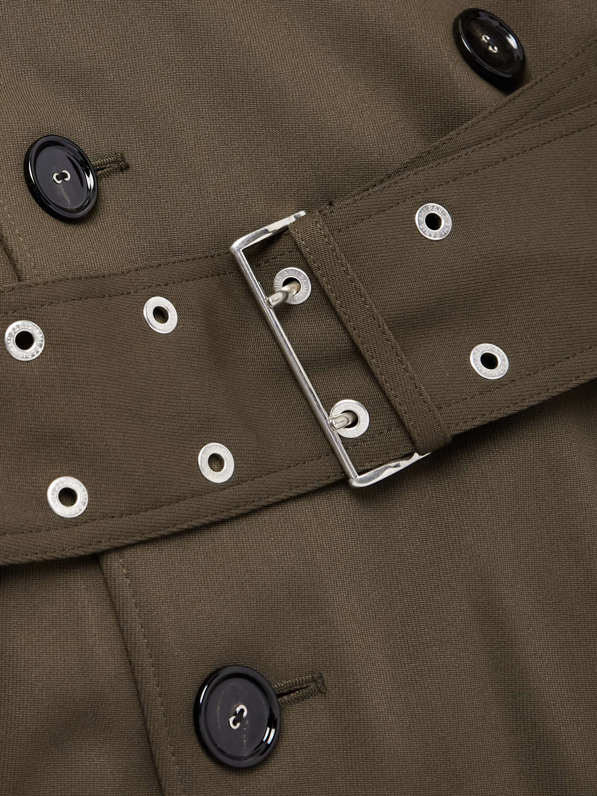 Double-Breasted Belted Virgin Wool-Gabardine Trench Coat view
