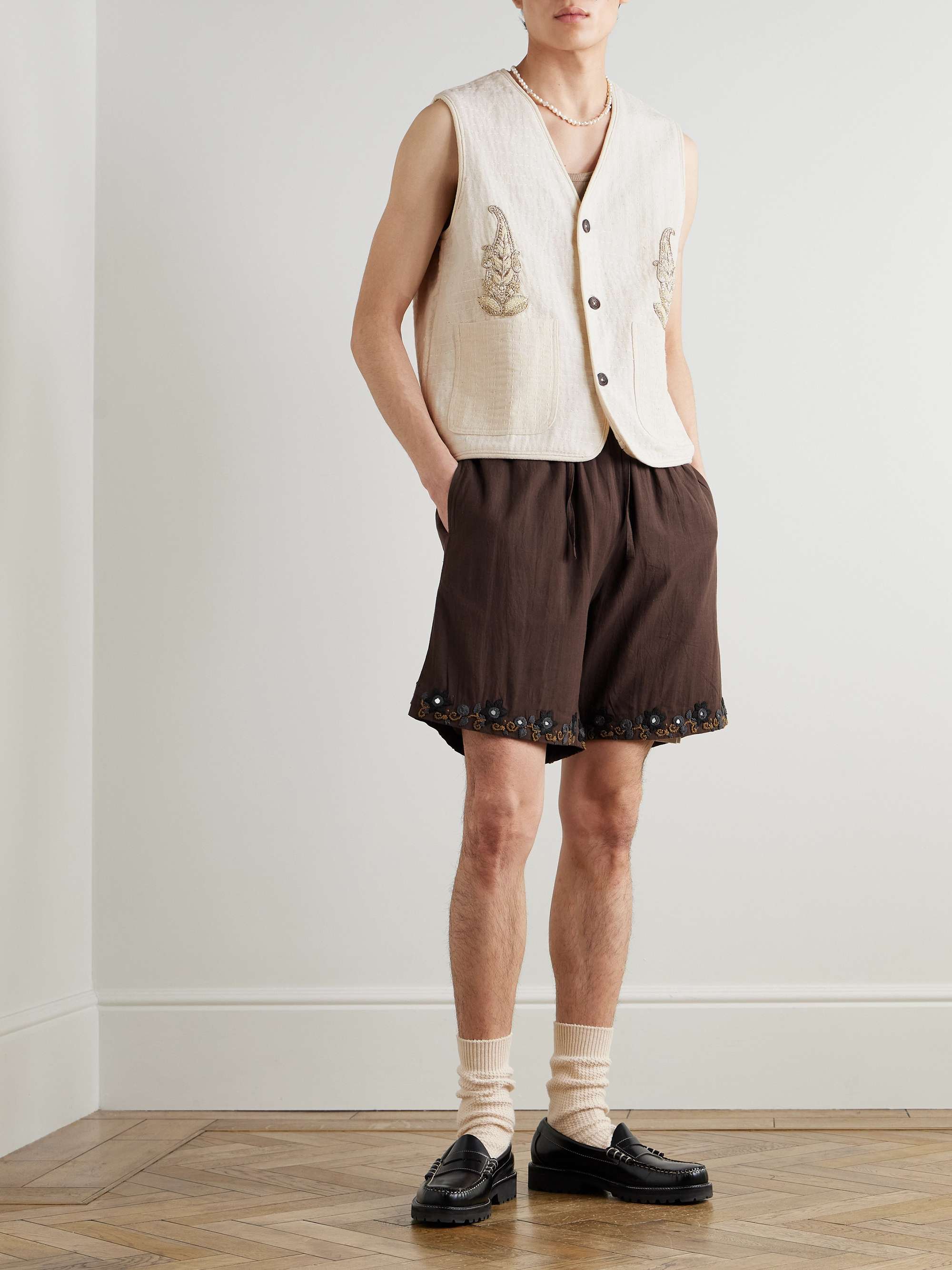 Kantha Embellished Embroidered Cotton Vest view