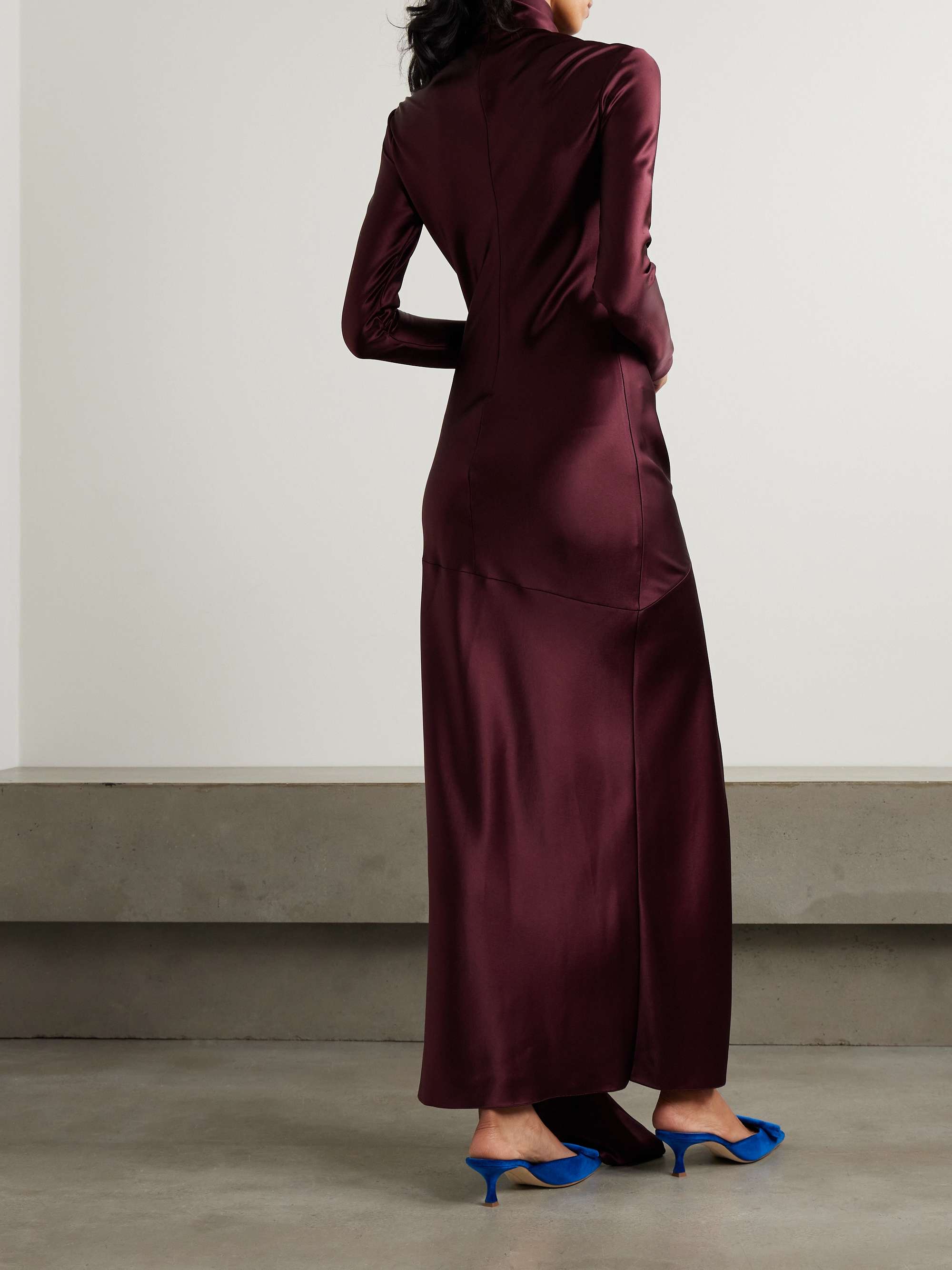 Emilie tie-detailed satin gown view