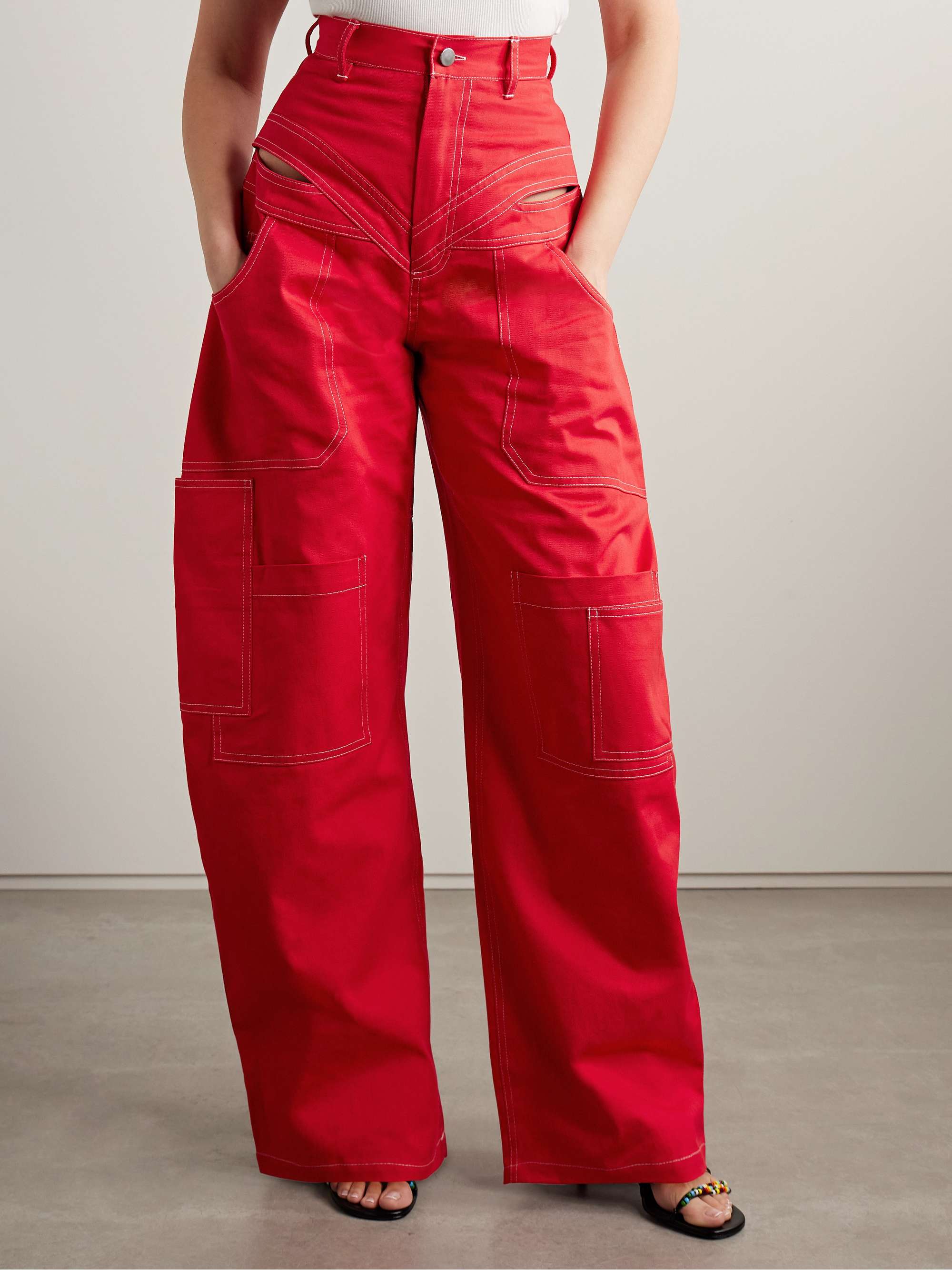 Banana cutout high-rise barrel-leg jeans view