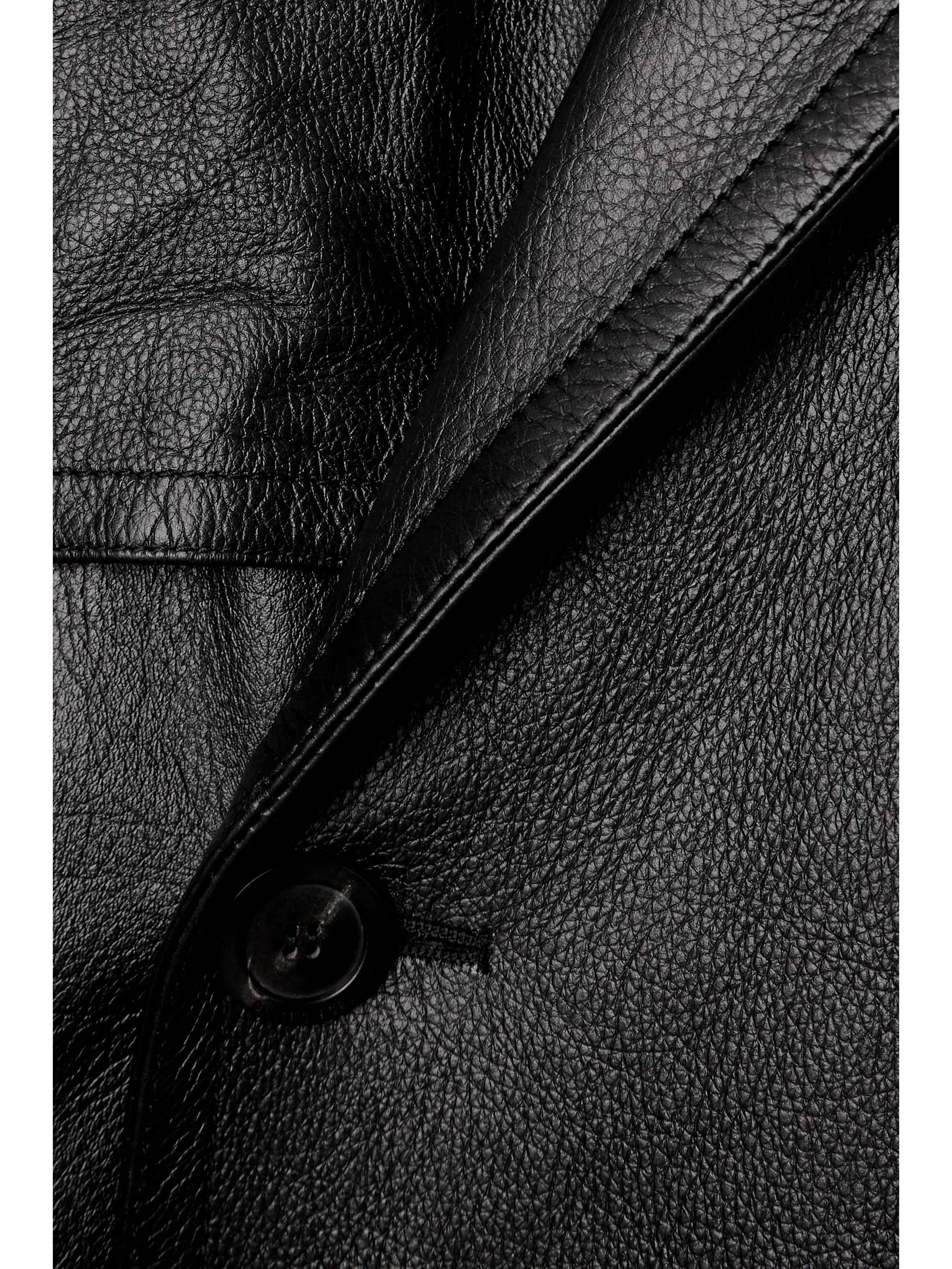 Cocoon double-breasted belted leather trench view