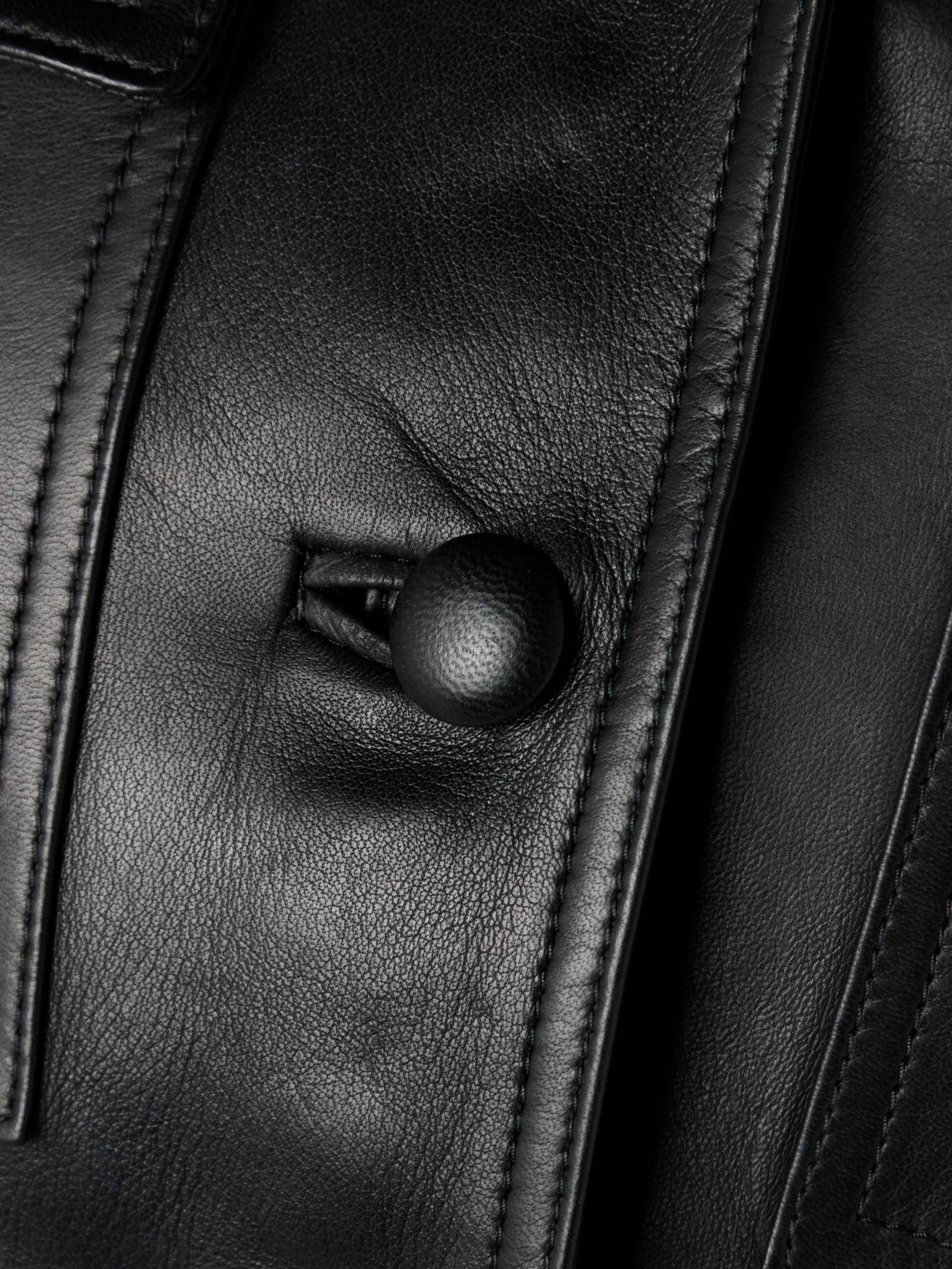 Belted leather biker jacket view