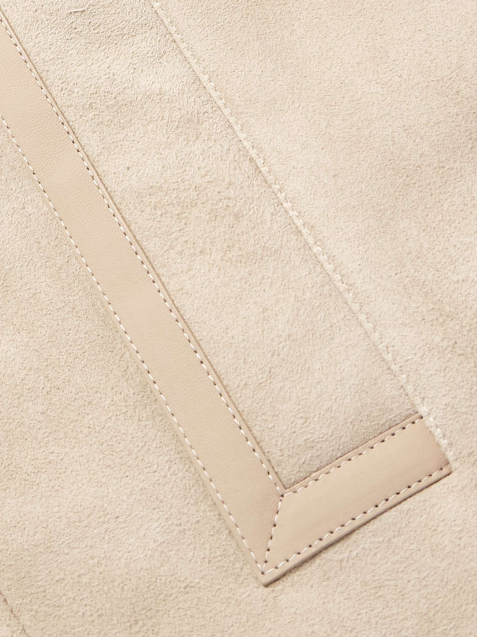 Leather-Trimmed Shearling Coat view