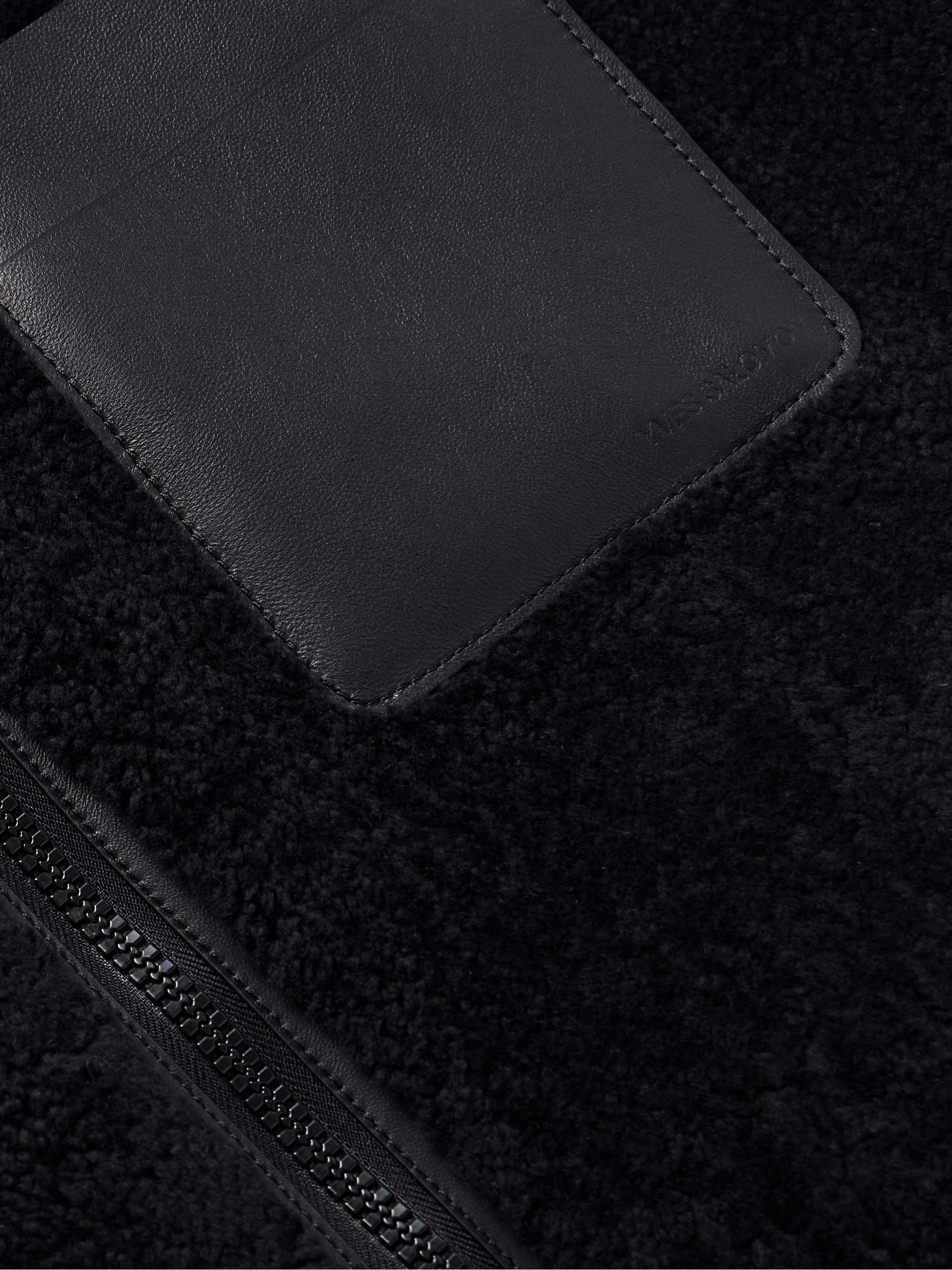 Reversible Leather-Trimmed Shearling and Shell Gilet view