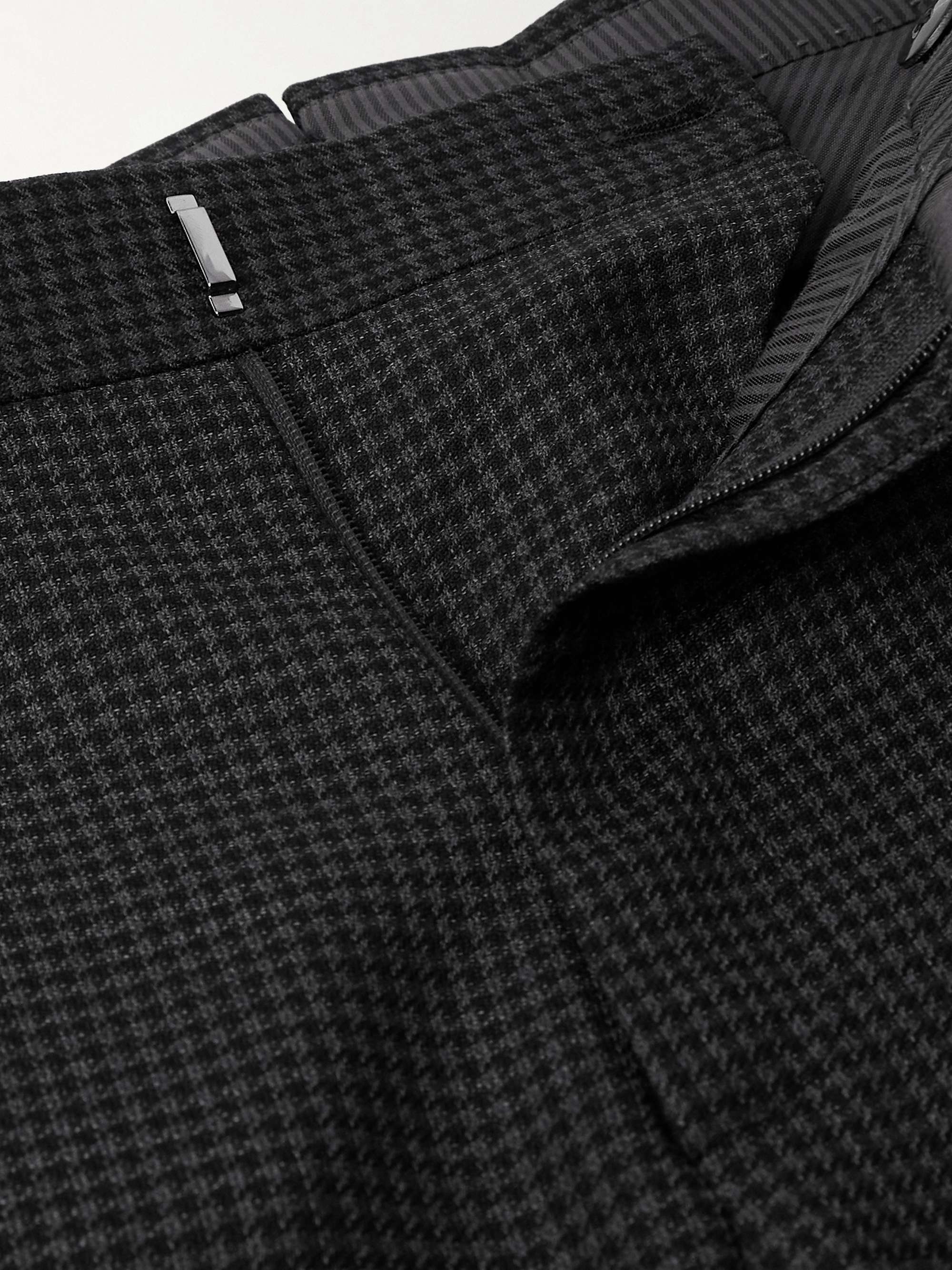 Dyllan Slim-Fit Houndstooth Wool-Blend Suit Trousers view