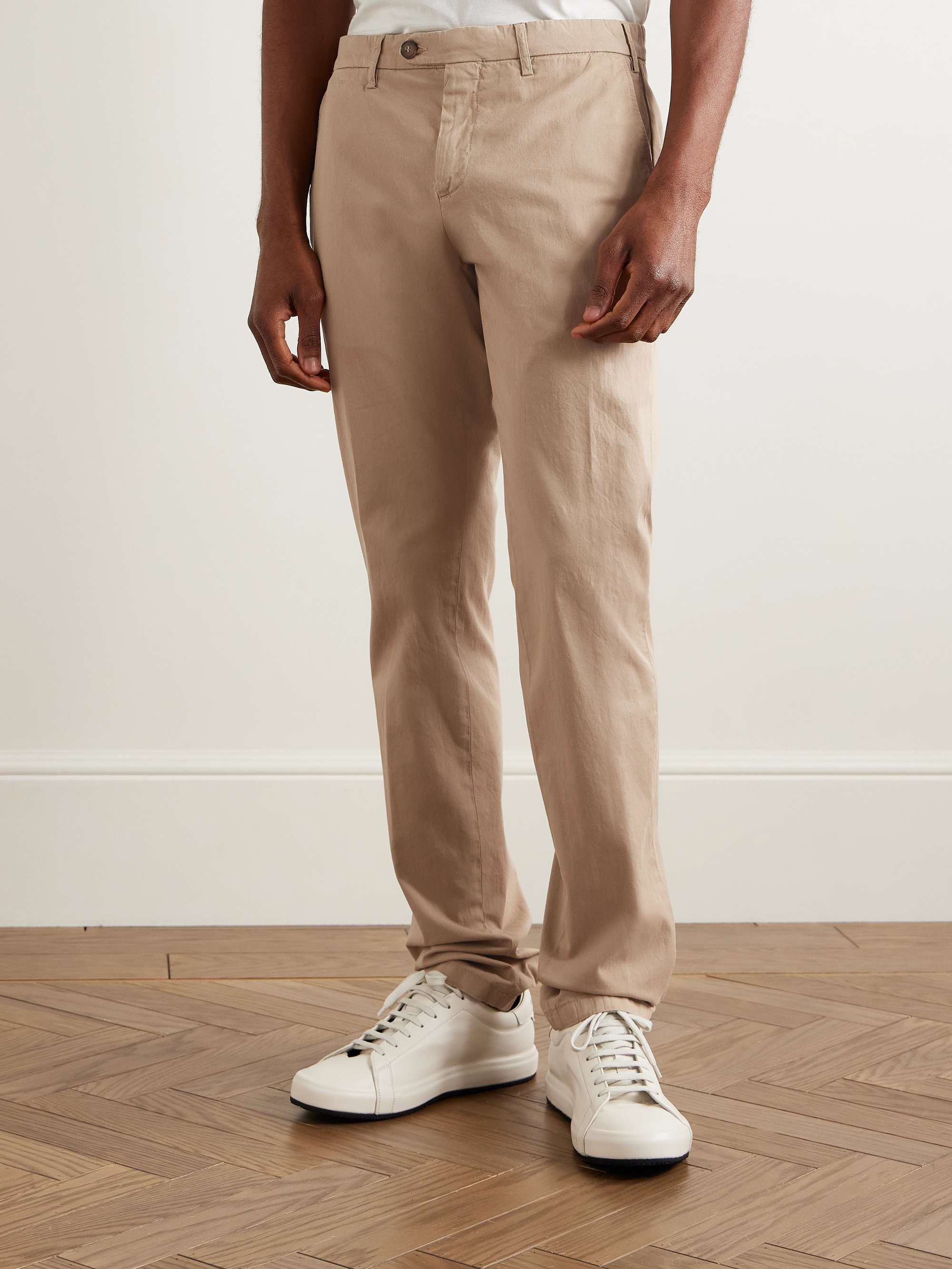 Slim-Fit Straight-Leg Cotton-Blend Twill Chinos view