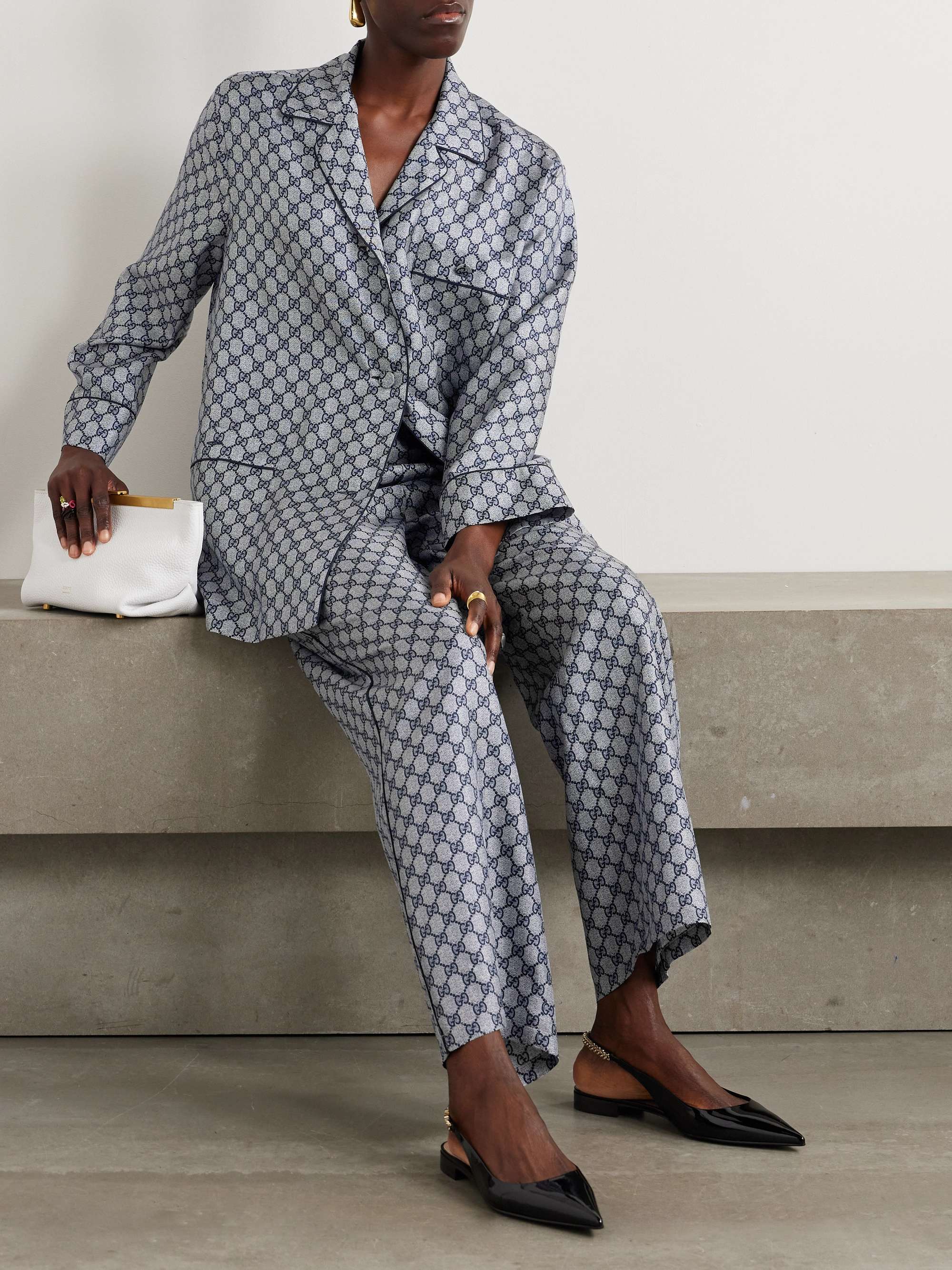 GG Supreme printed silk-twill pajama shirt view