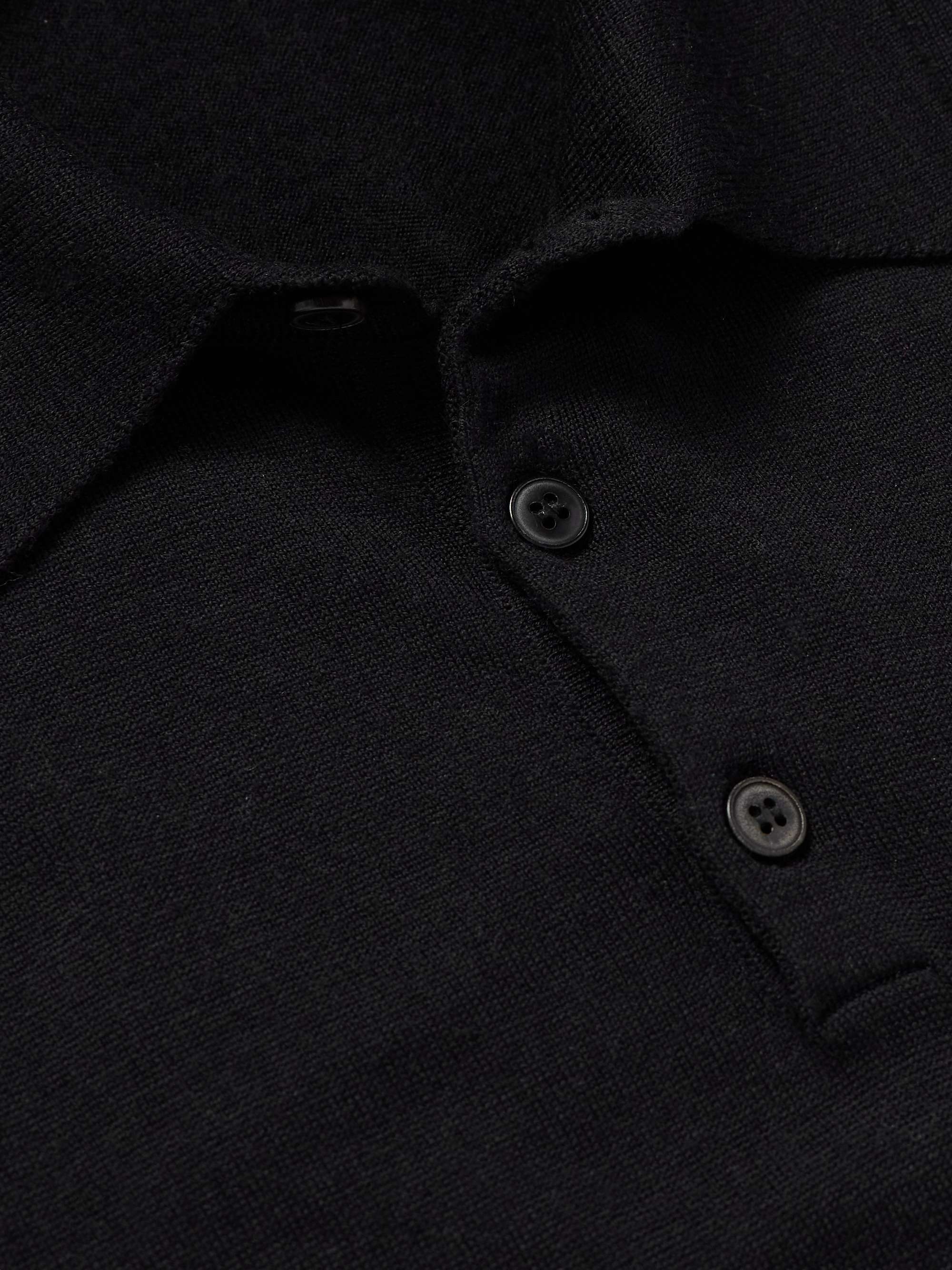 Slim-Fit Merino Wool Polo Shirt view