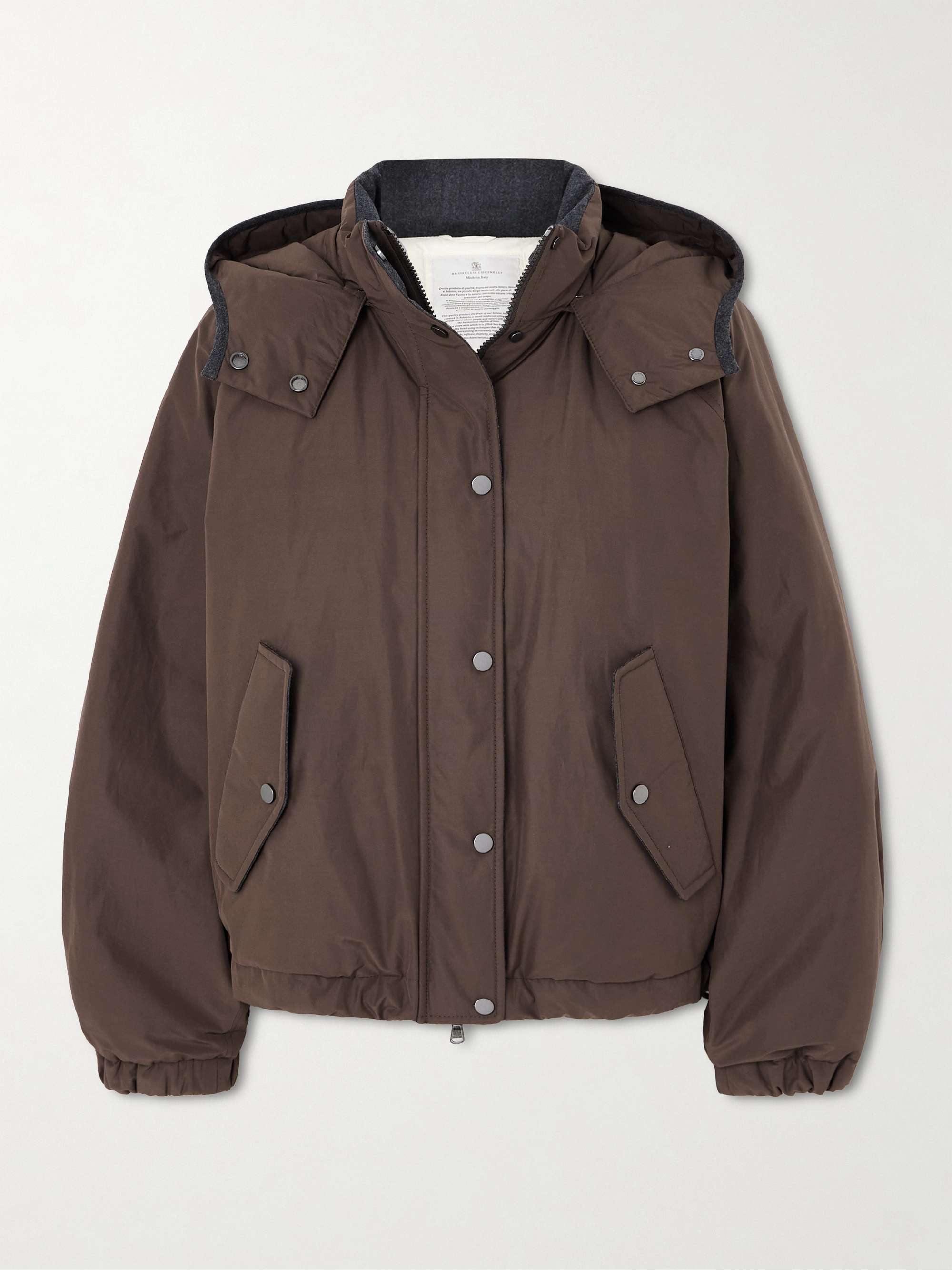 Hooded shell down jacket view