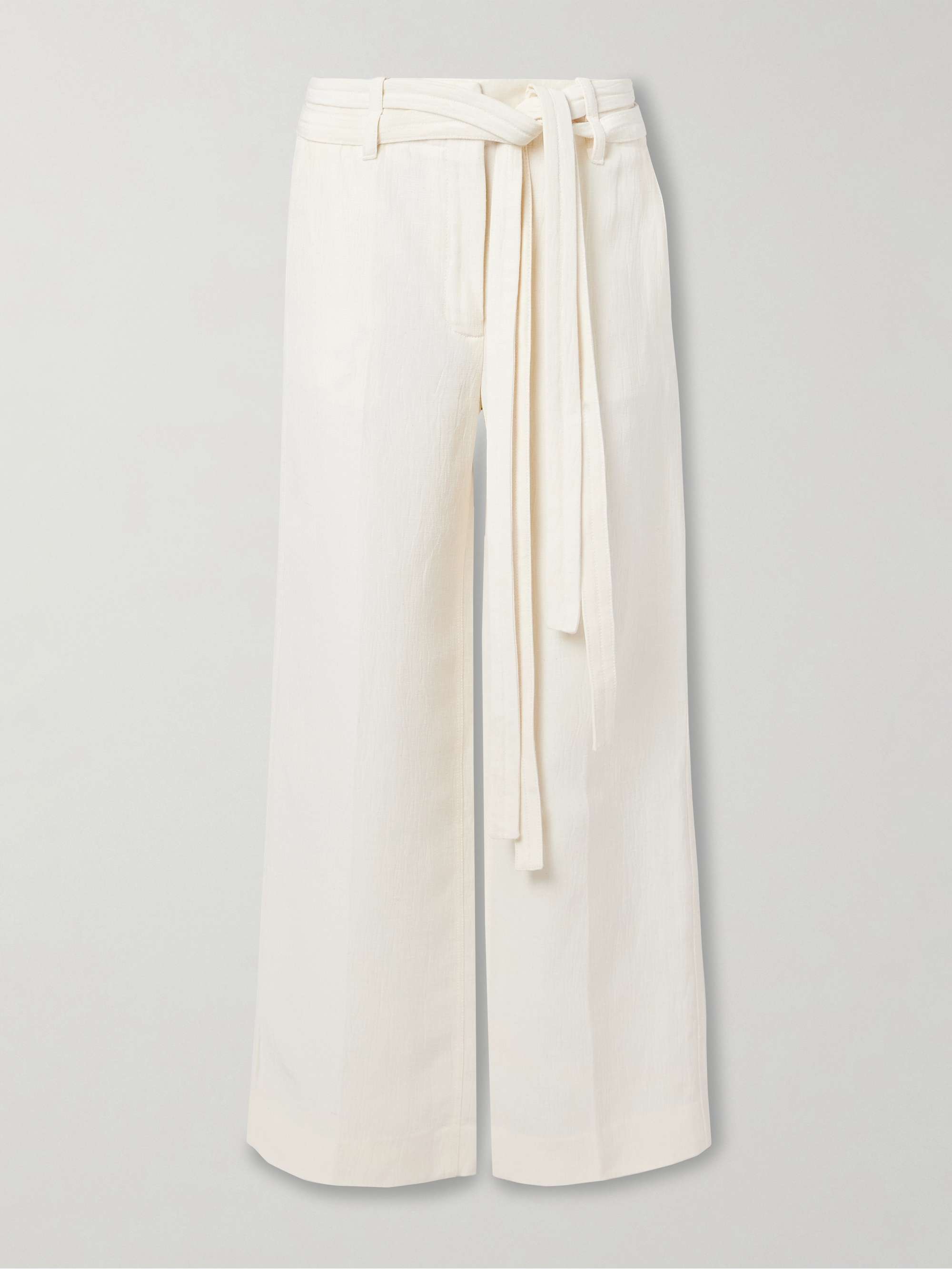 Maggi belted cloqué wide-leg pants view