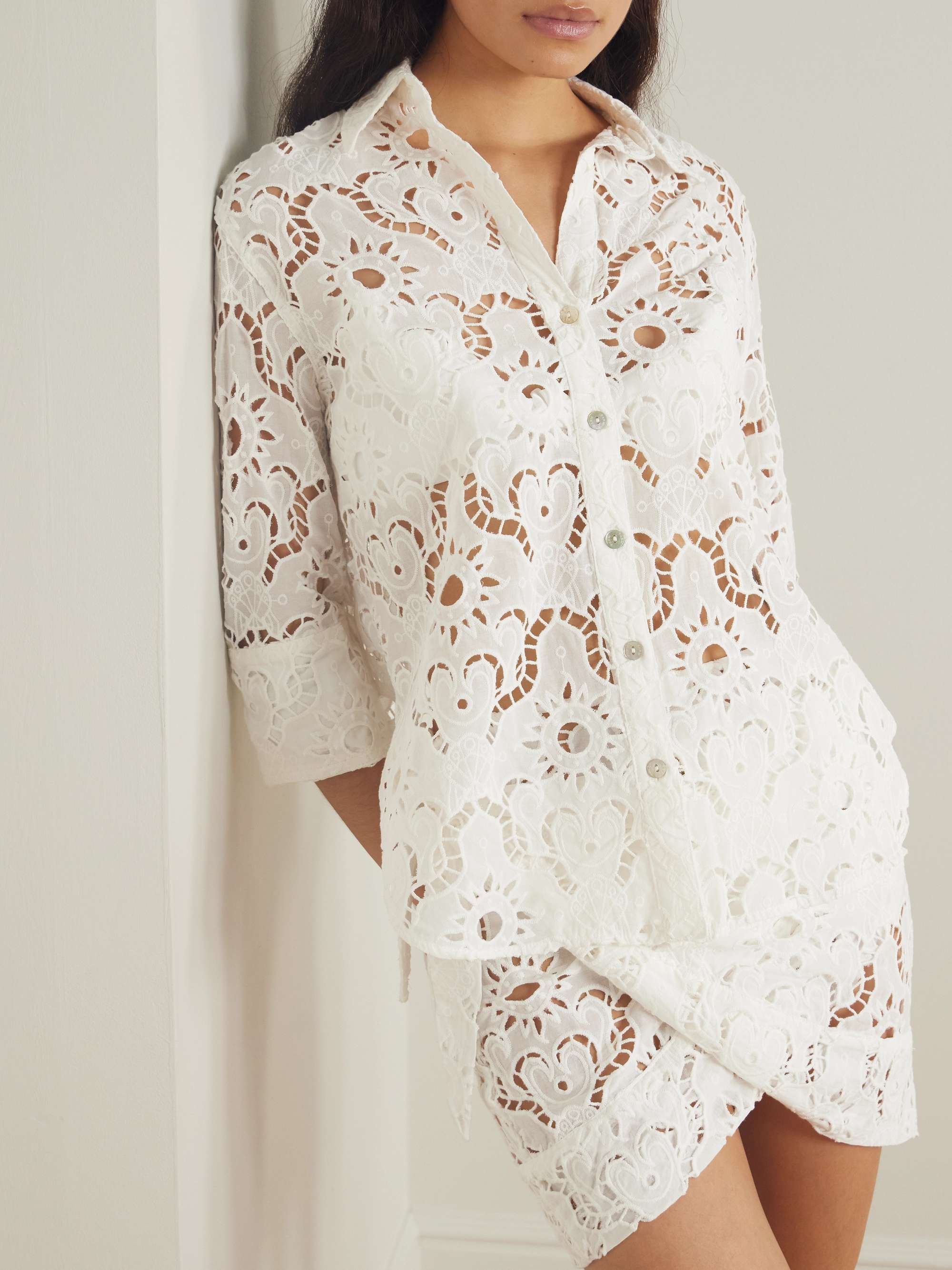 Broderie anglaise cotton shirt view