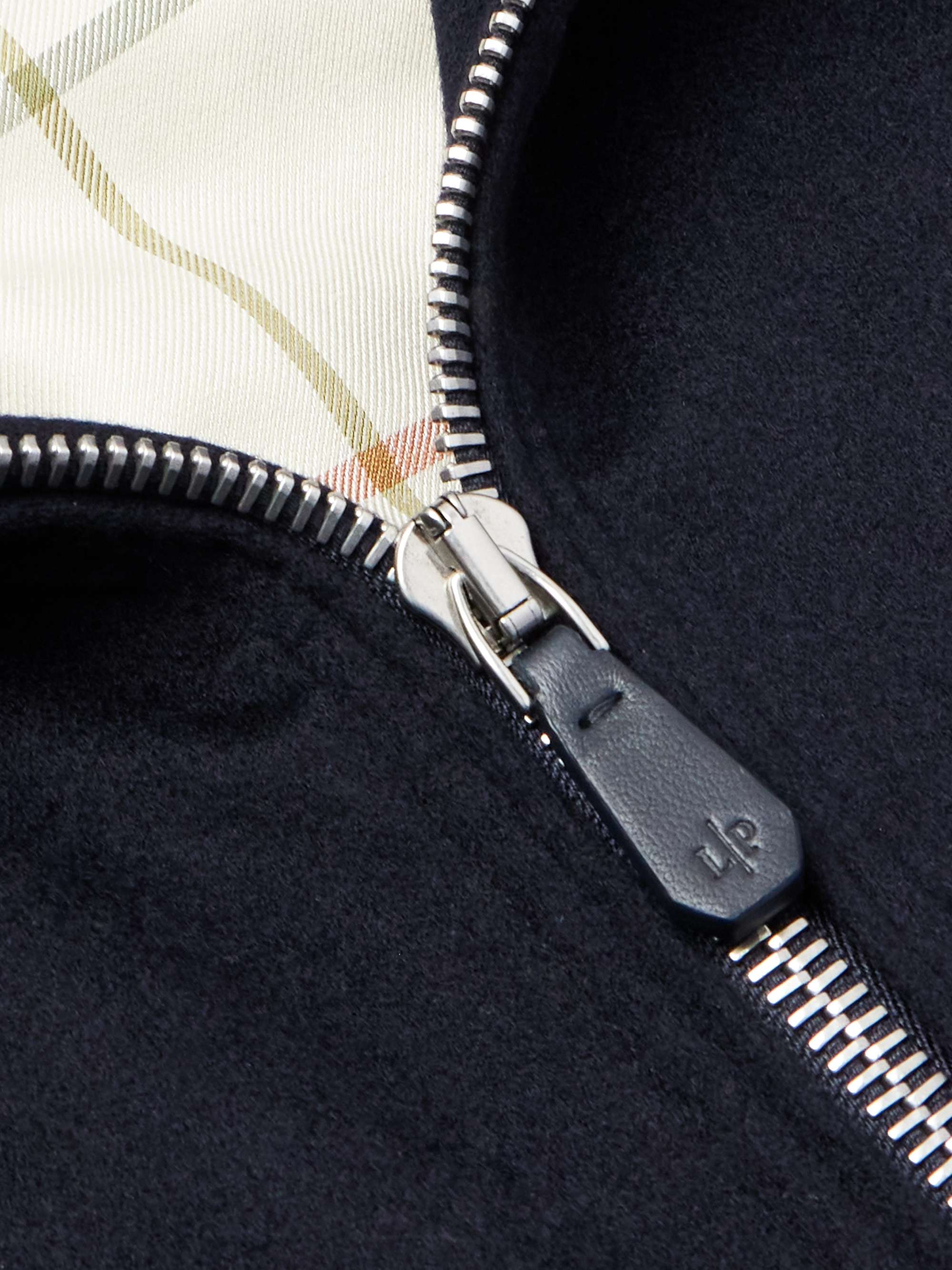 Ume Leather-Trimmed Cashmere Zip-Up Gilet view