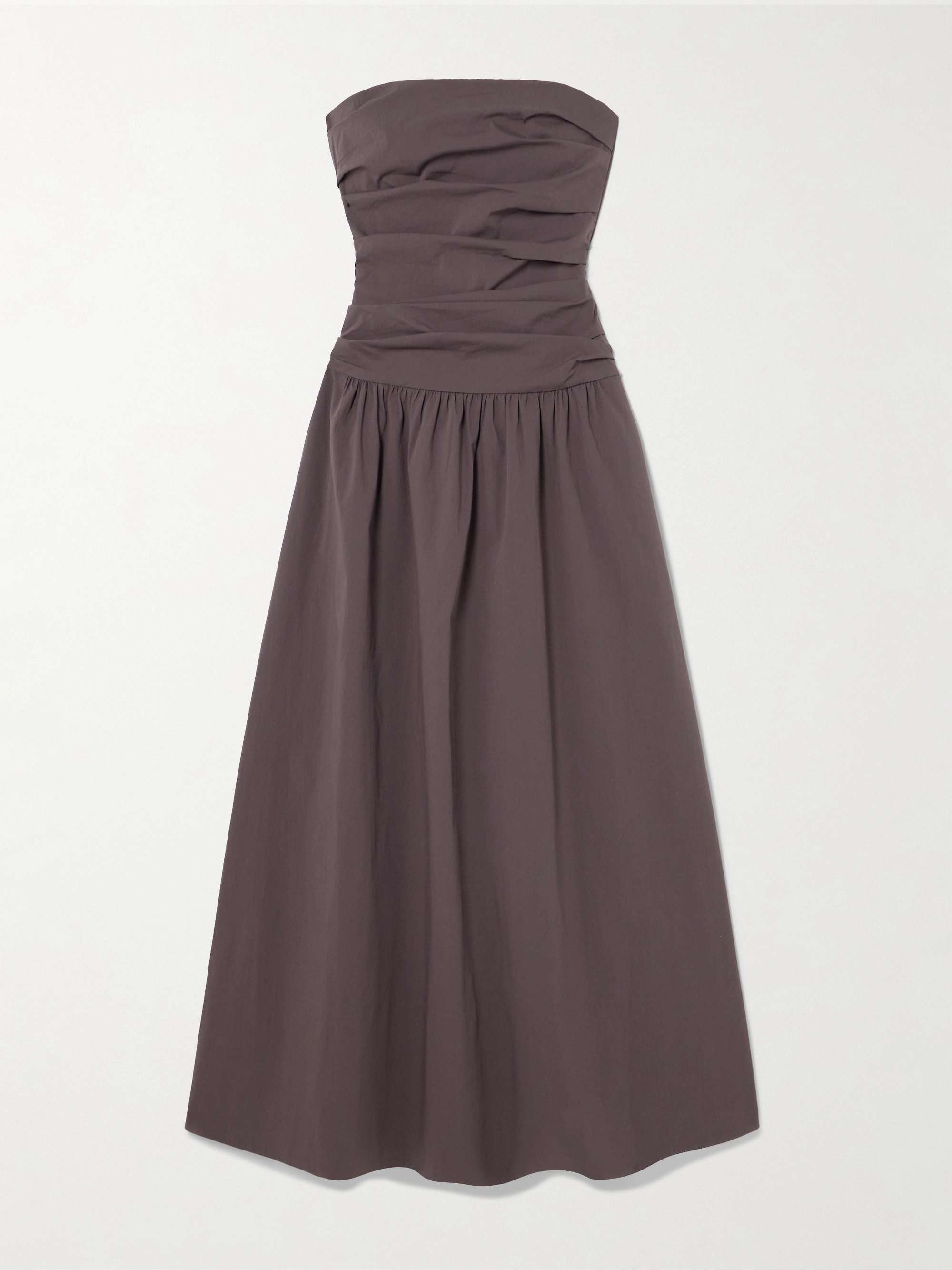 Strapless tie-back crinkled cotton-blend maxi dress view