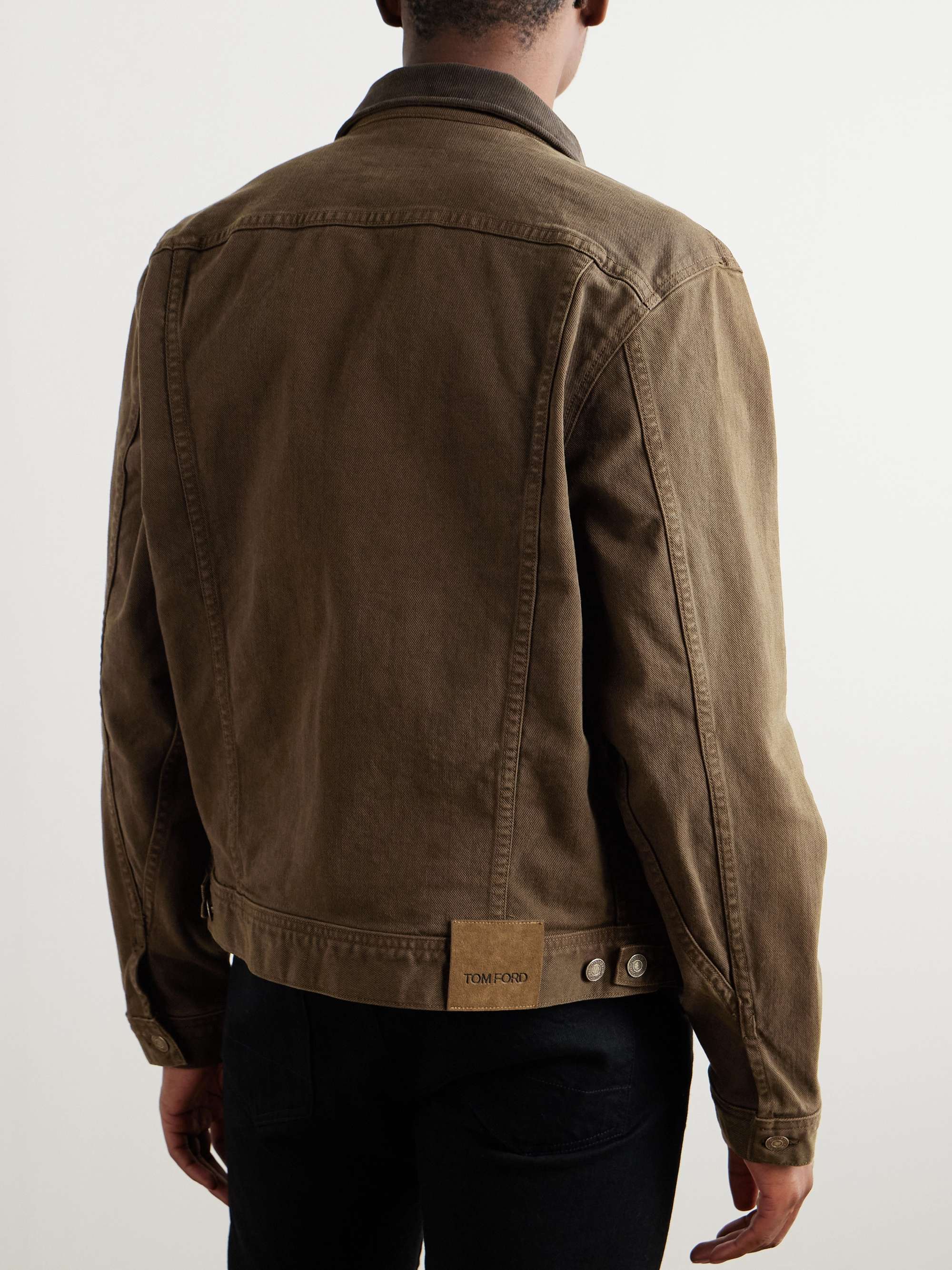 Icon Cotton-Blend Corduroy-Trimmed Denim Jacket view