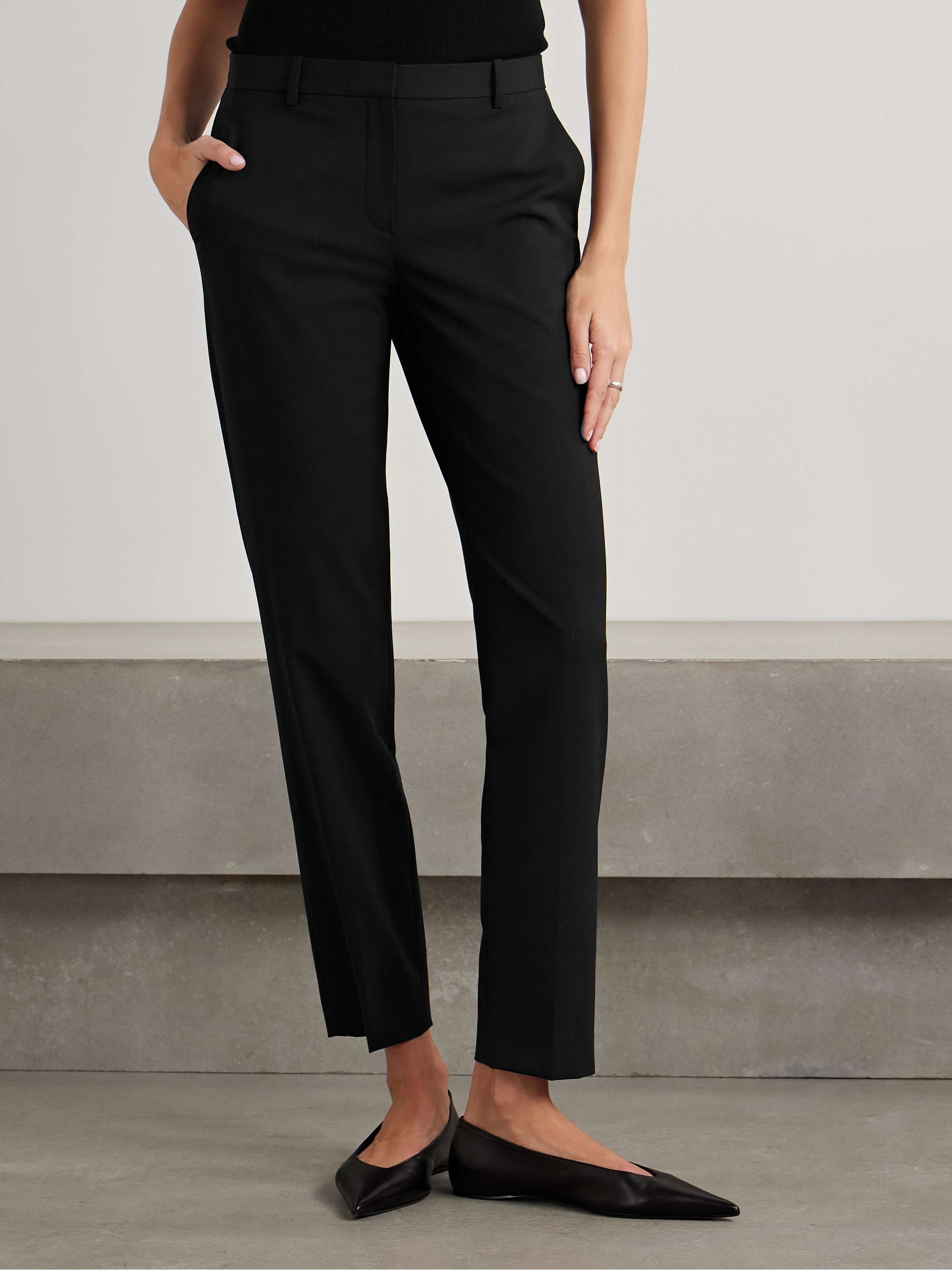 Treeca cropped wool-blend slim-leg pants view