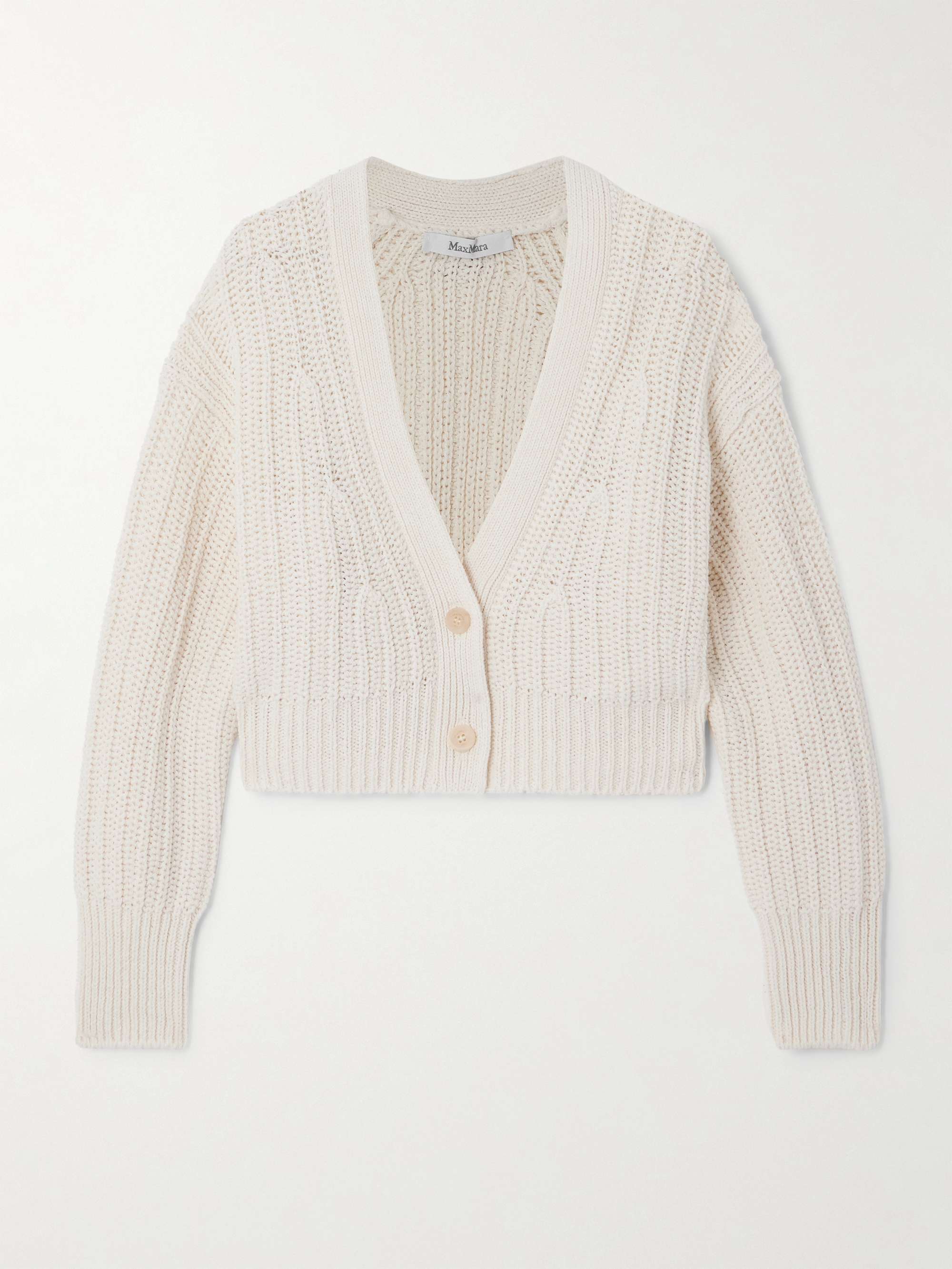 Stelvio ribbed linen and cotton-blend cardigan view