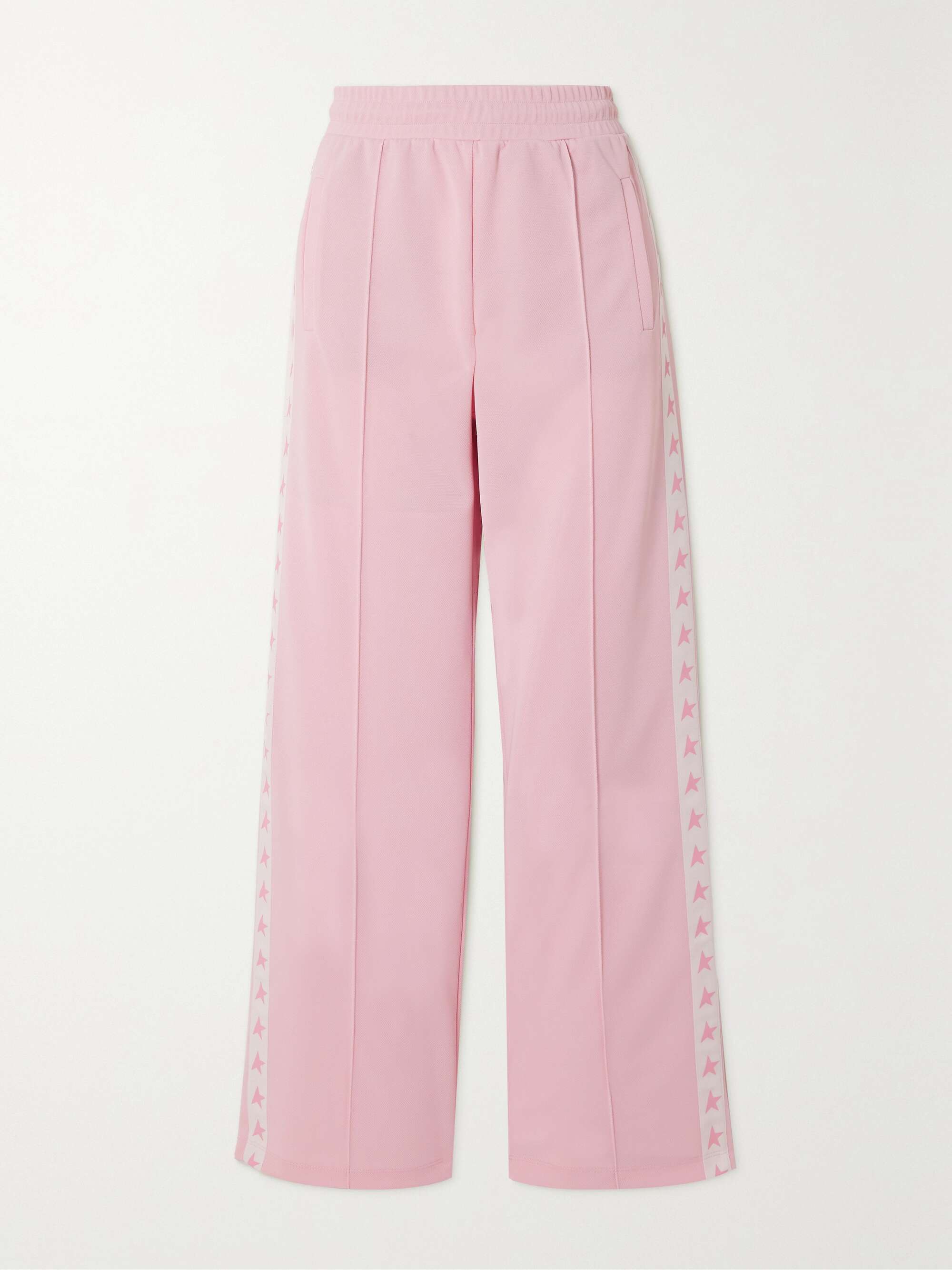 Webbing-trimmed piqué track pants view
