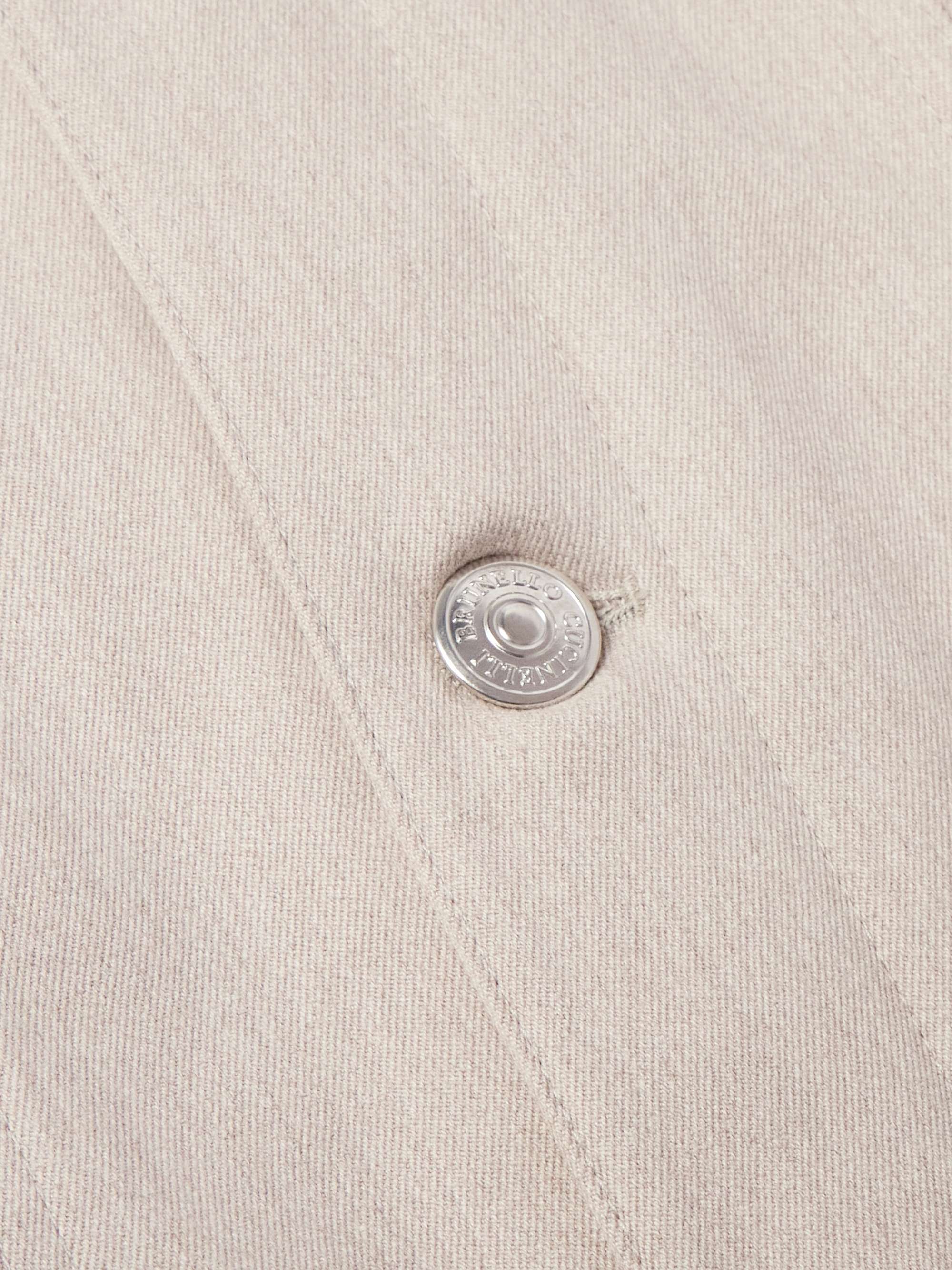 Padded Cotton-Blend Twill Trucker Jacket view