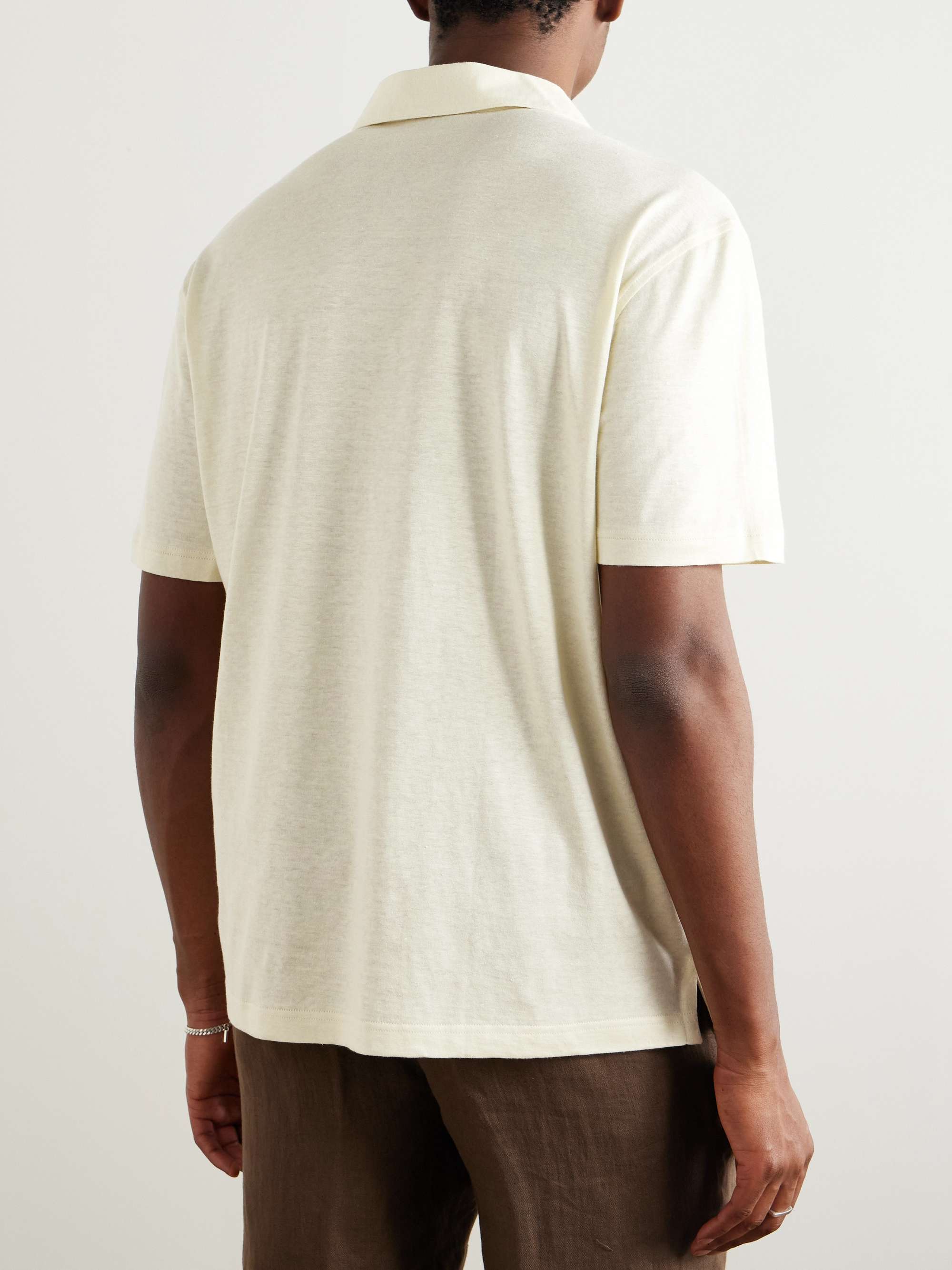 Linen, Cotton and Silk-Blend Polo Shirt view