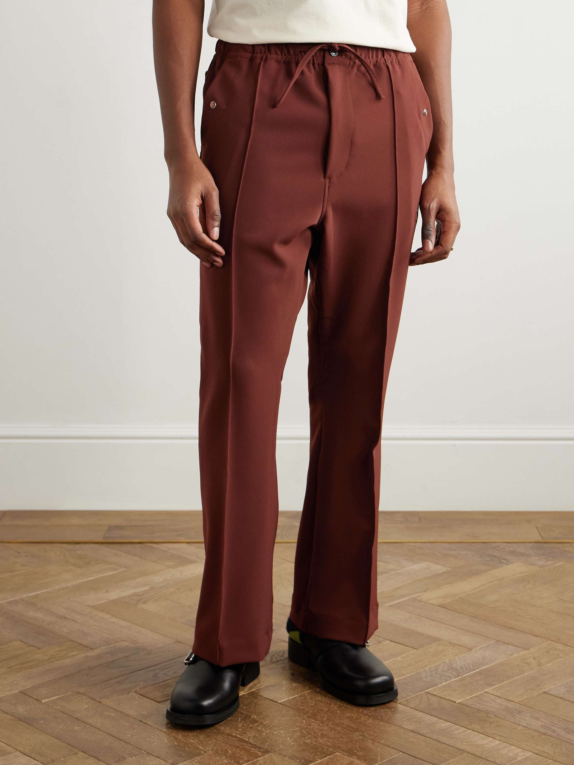 Straight-Leg Logo-Embroidered Jersey Track Pants view