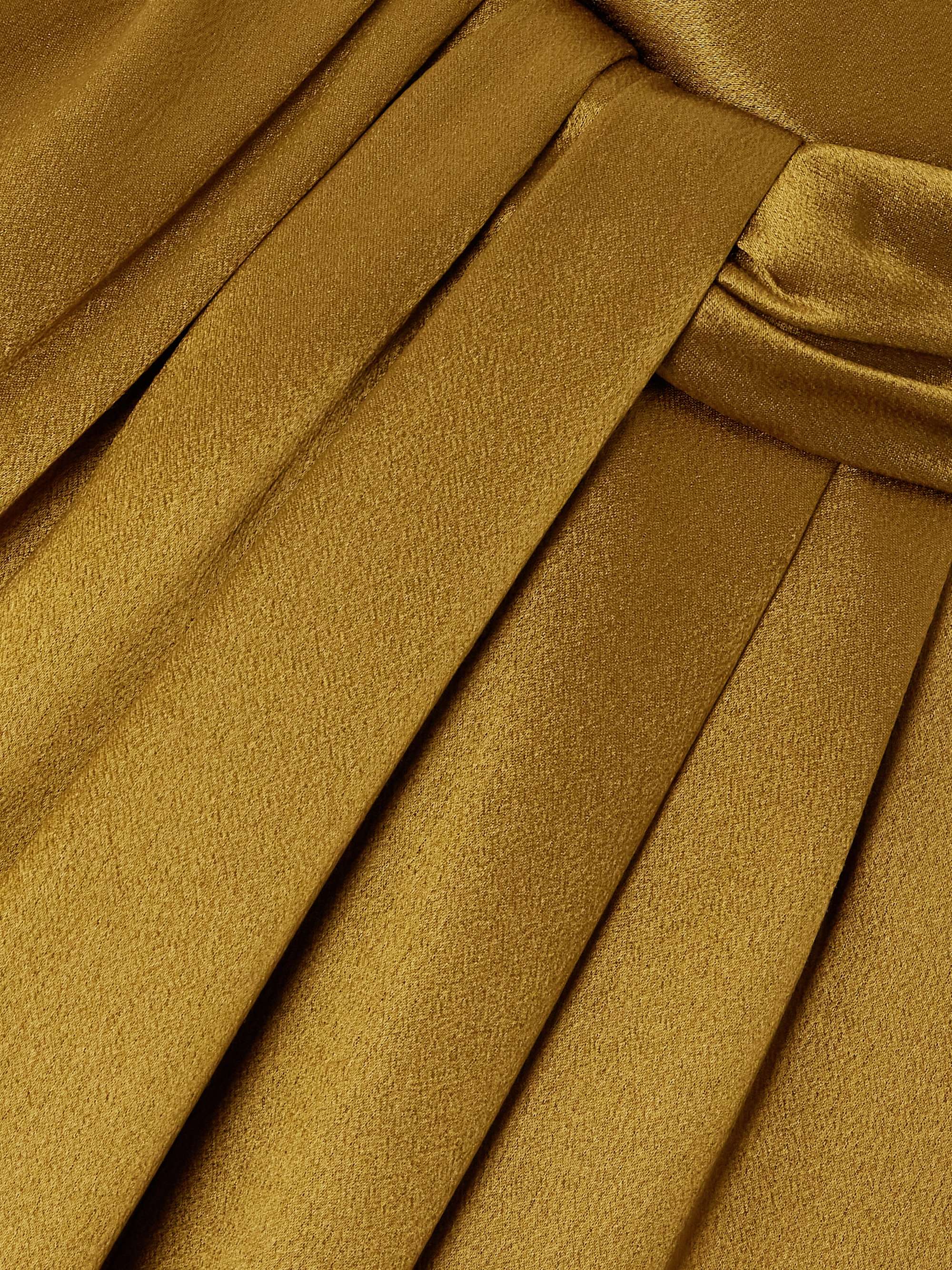 Twisted silk-satin turtleneck mini dress view