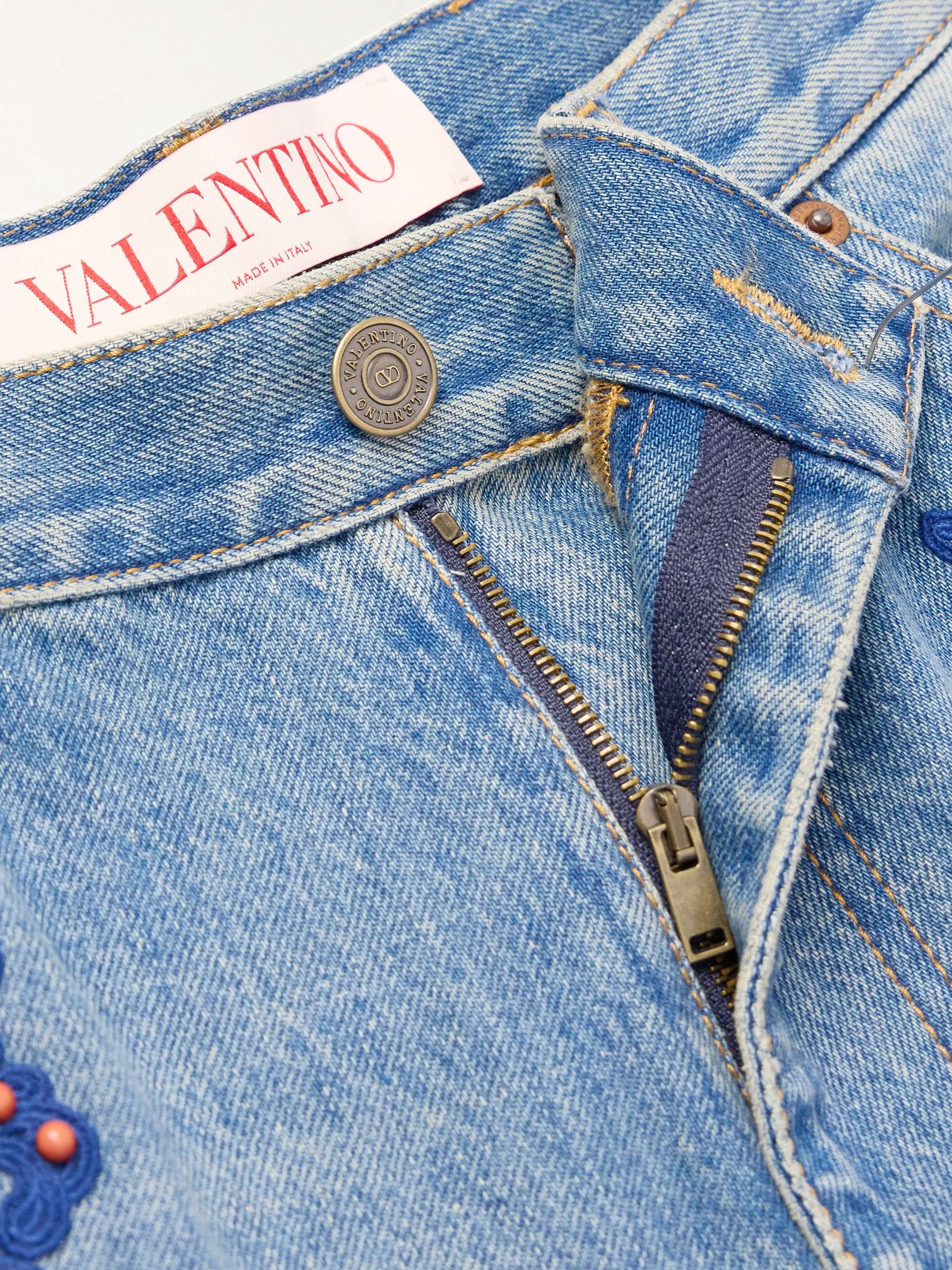 Straight-Leg Embellished Jeans view