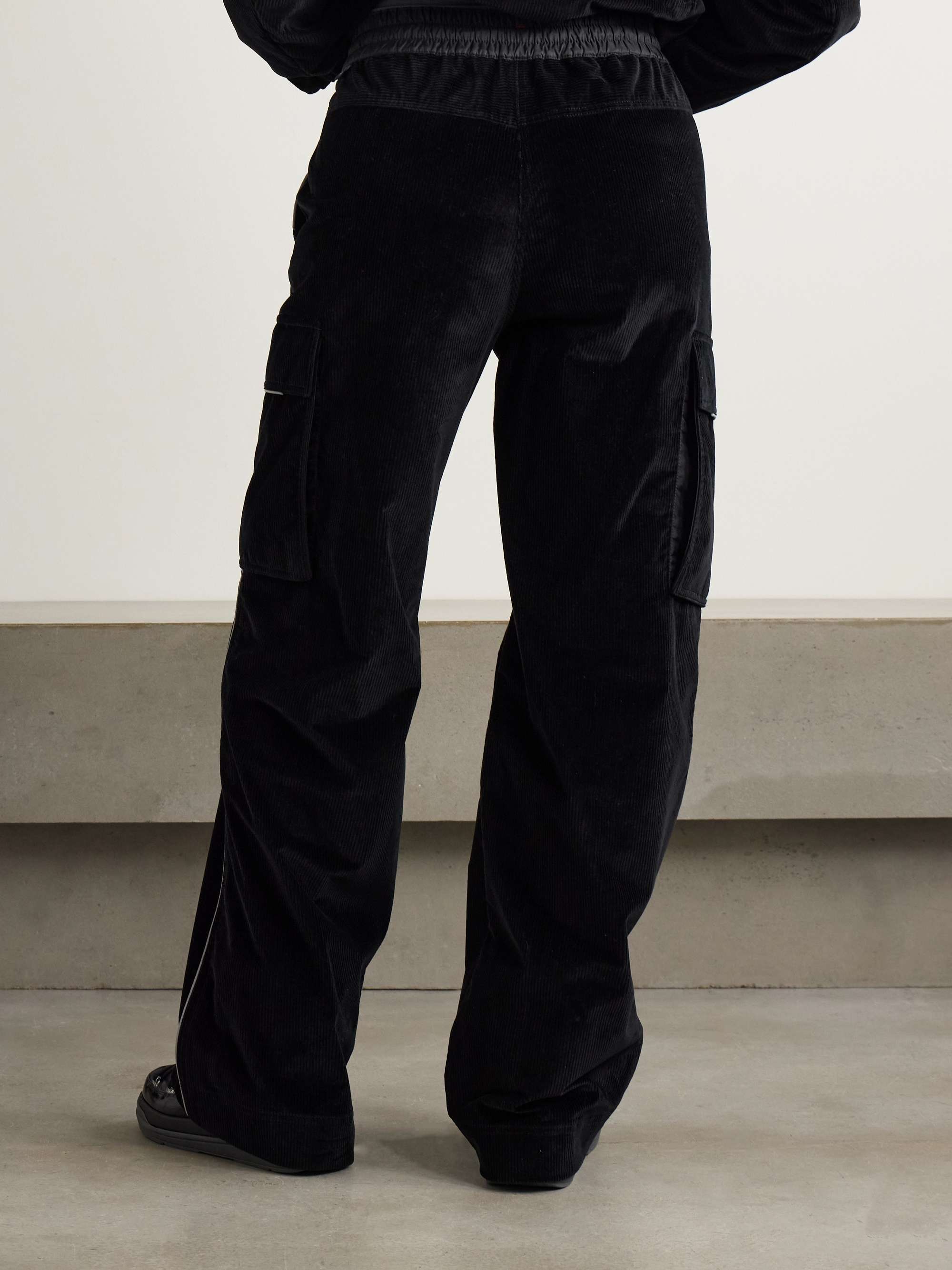 Shell-trimmed stretch cotton-corduroy wide-leg pants view
