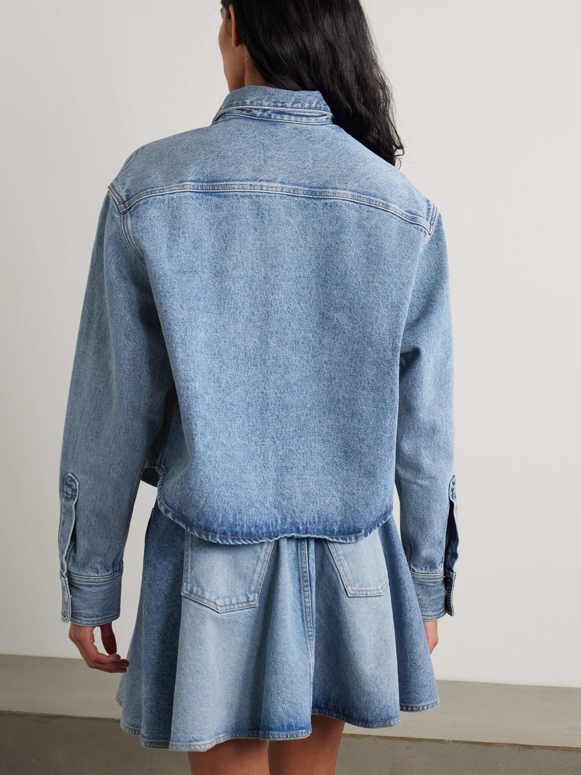 ADC cropped appliquéd denim shirt view