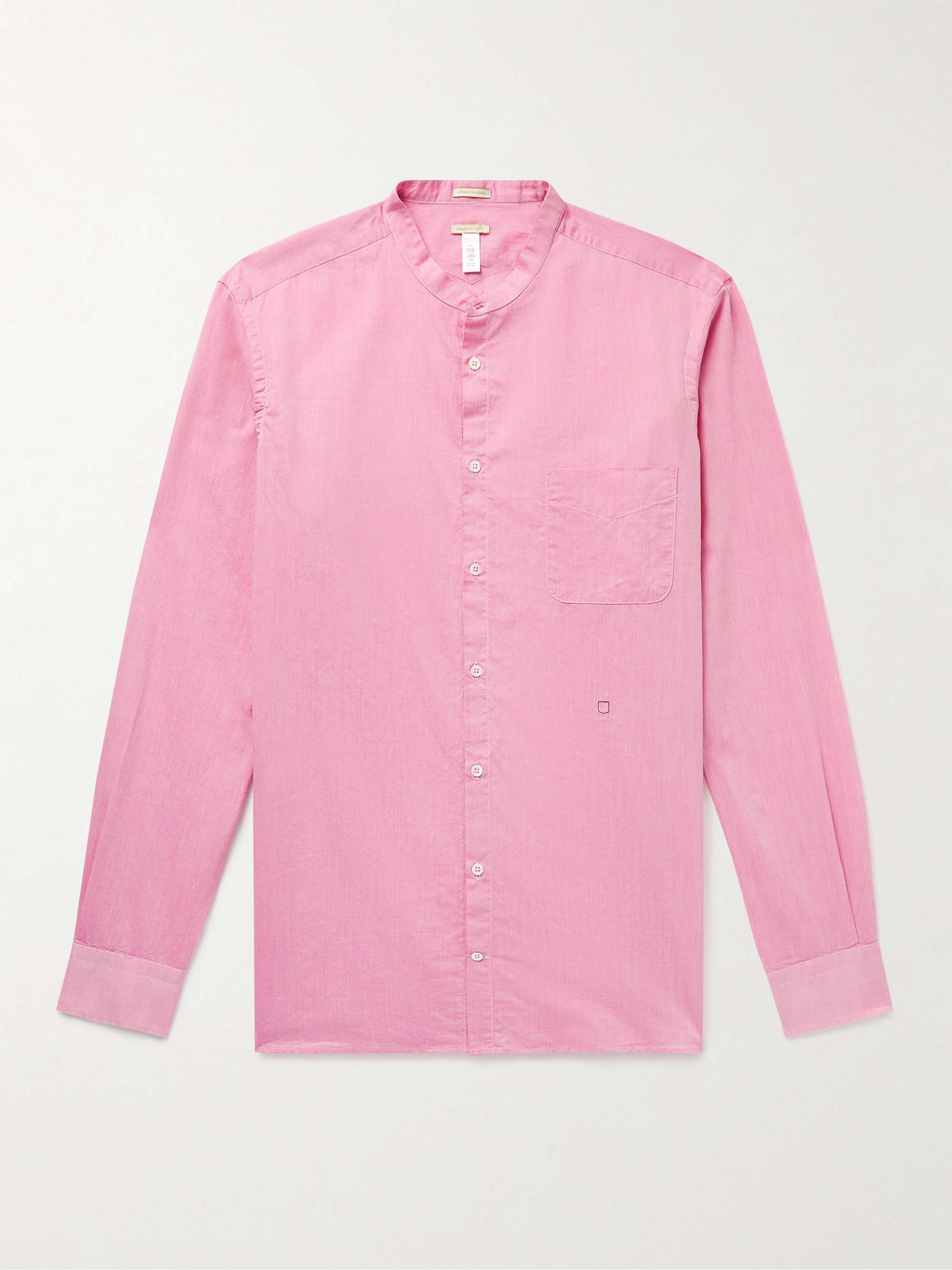Noto2 Grandad-Collar Washed Cotton-Muslin Shirt view