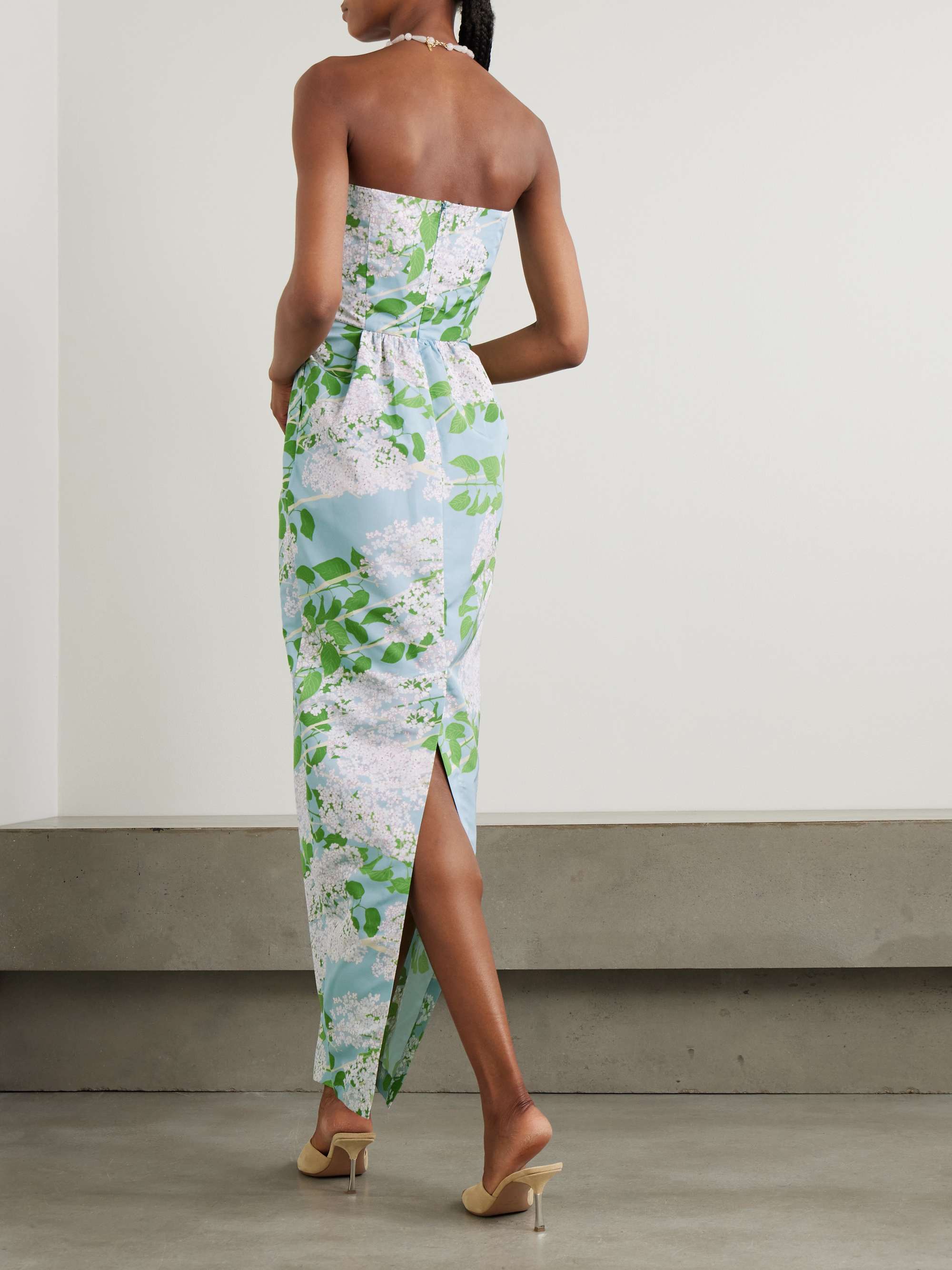 Lena strapless floral-print taffeta gown view